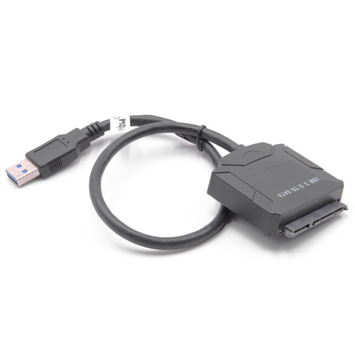 vhbw SATA III zu USB 3.0 Adapter Festplattenkabel Anschlusskabel kompatibel mit 2.5" und 3.5" HDD, SSD Festplatten, Plug & Play fähig schwarz