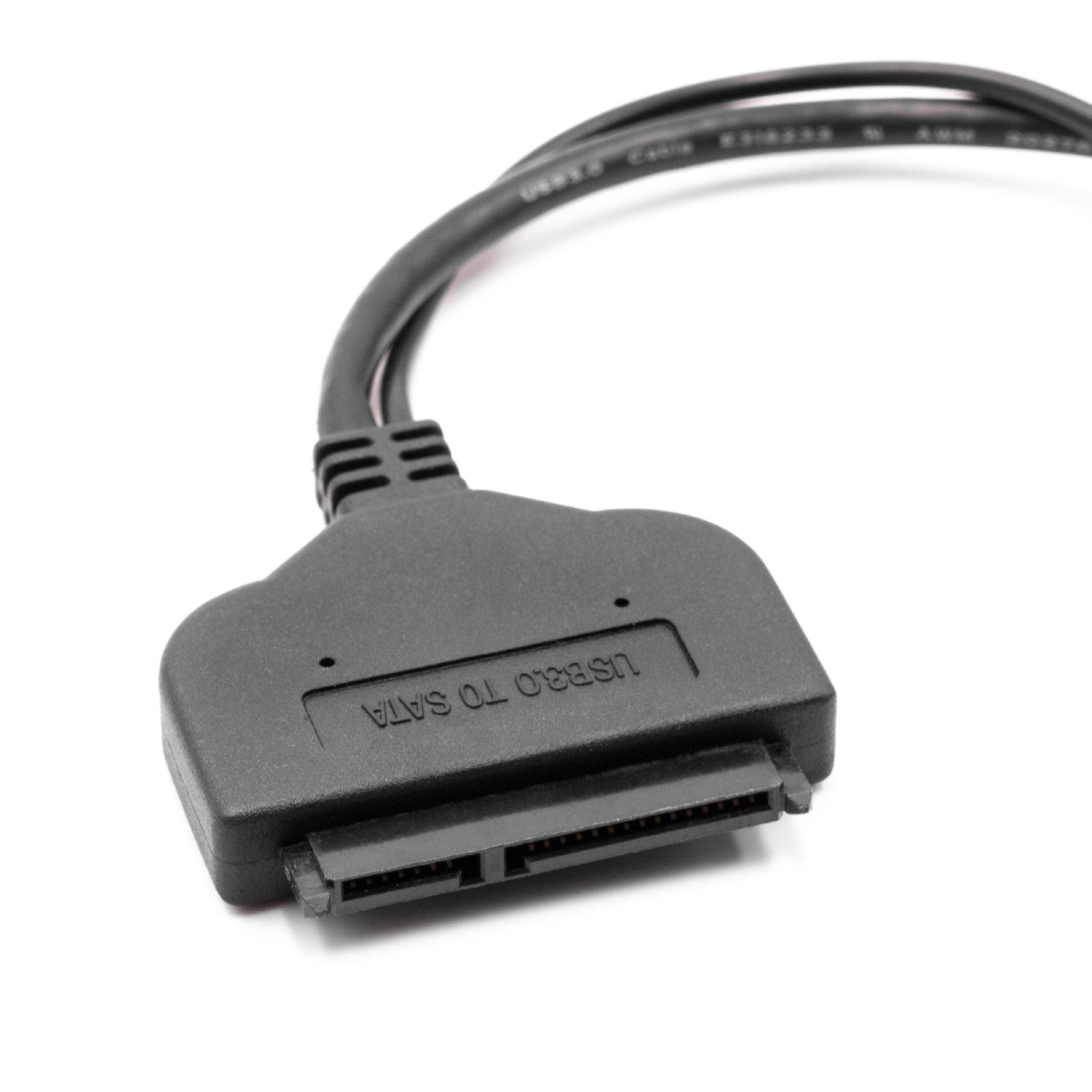 vhbw SATA III zu USB 3.0 Adapter, Anschlusskabel für 2'5" HDD, SSD Festplatten - Festplattenkabel, Plug & Play Fähig, Schwarz