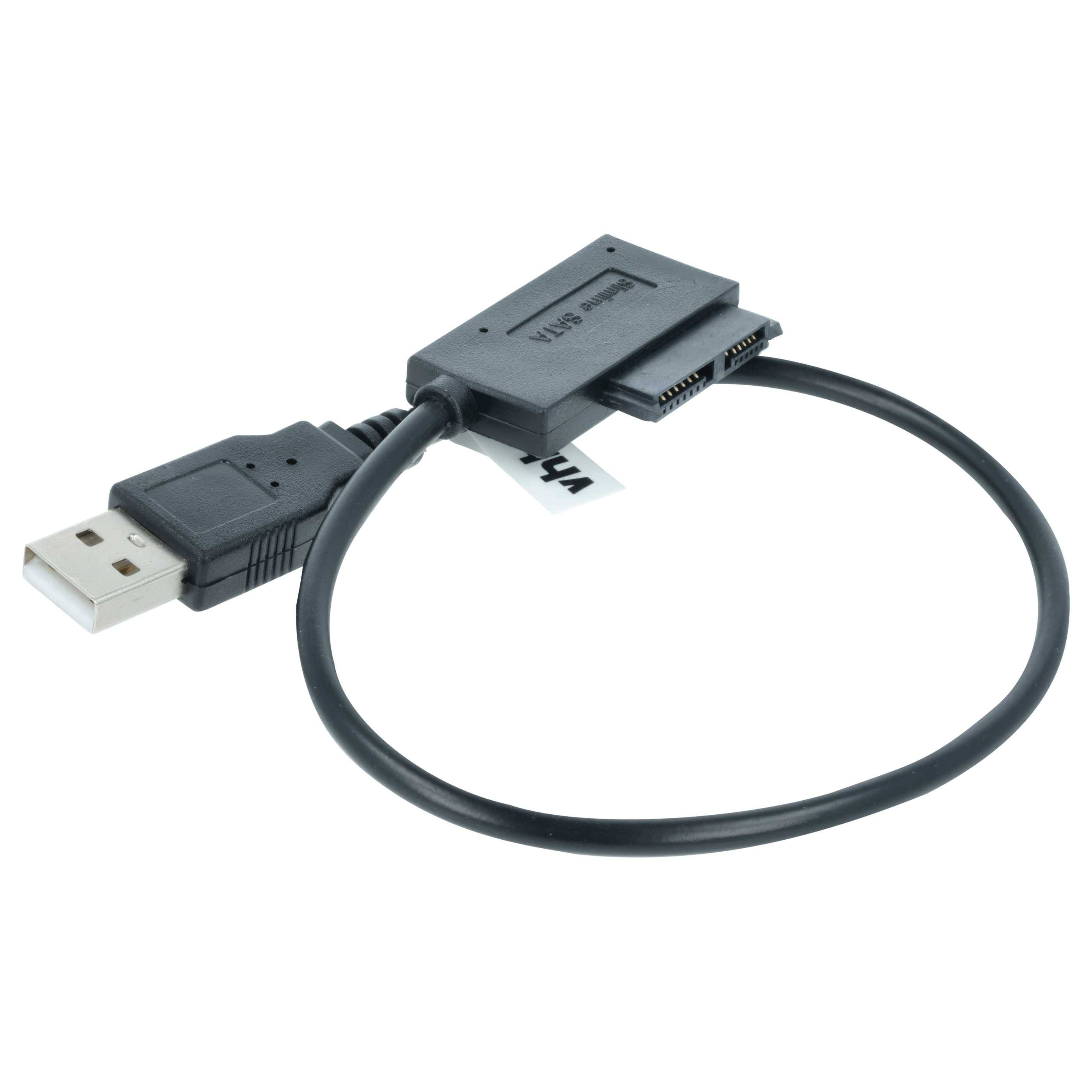 vhbw Slimline SATA II 13 Pin auf USB Adapter Kabel - Adapterkabel für CD/DVD Laufwerke und Festplatten