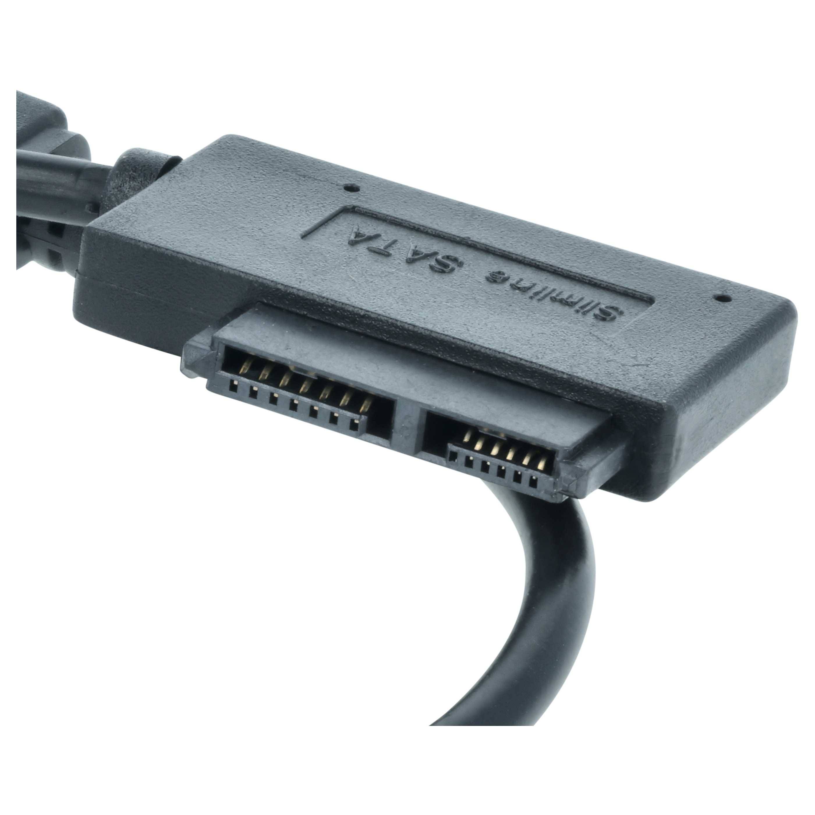 vhbw Slimline SATA II 13 Pin auf USB Adapter Kabel - Adapterkabel für CD/DVD Laufwerke und Festplatten