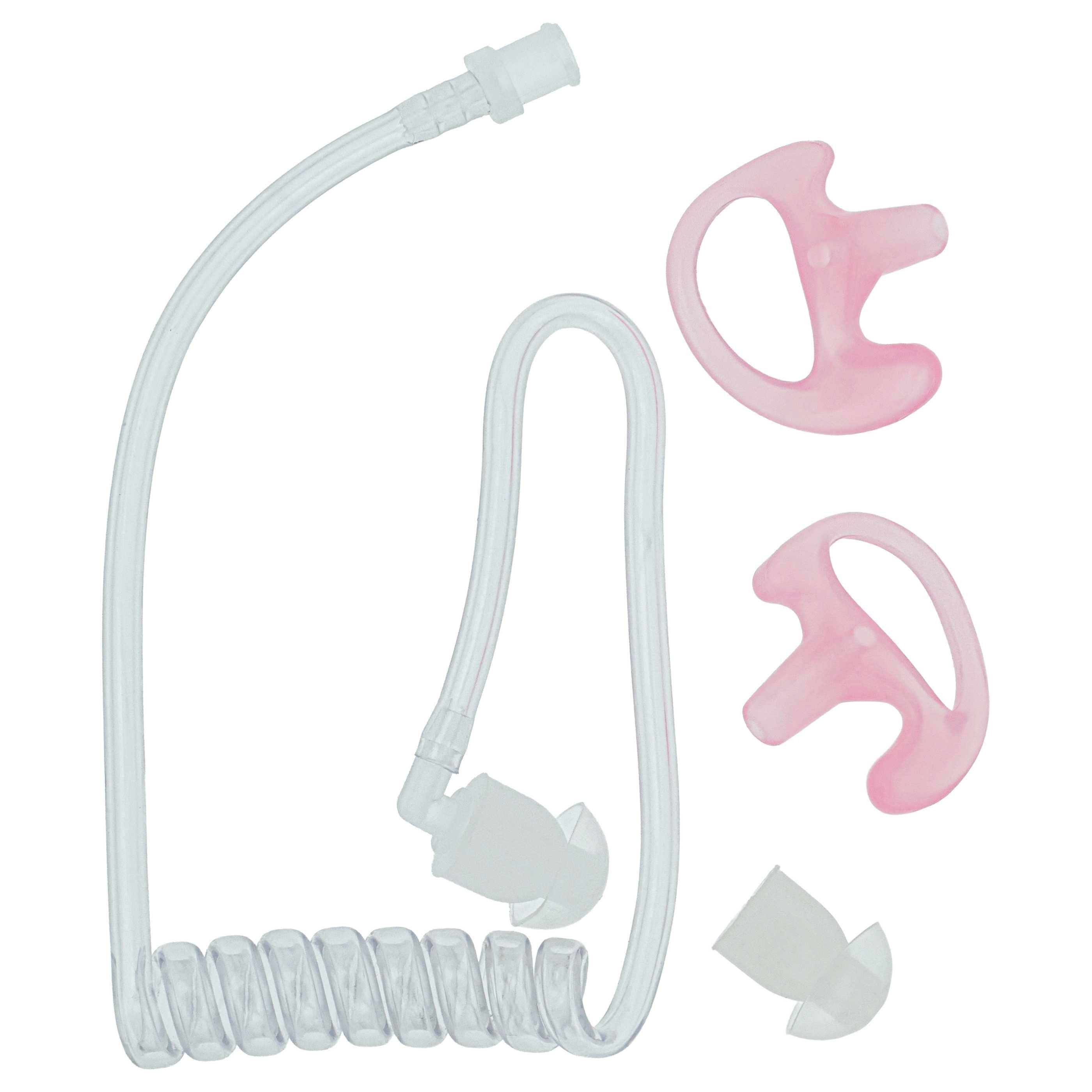 vhbw Security Schallschlauch Ohrhörer, 2x Ohrstöpsel für Headset, Funkgerät - Für linkes und rechtes Ohr, transparent