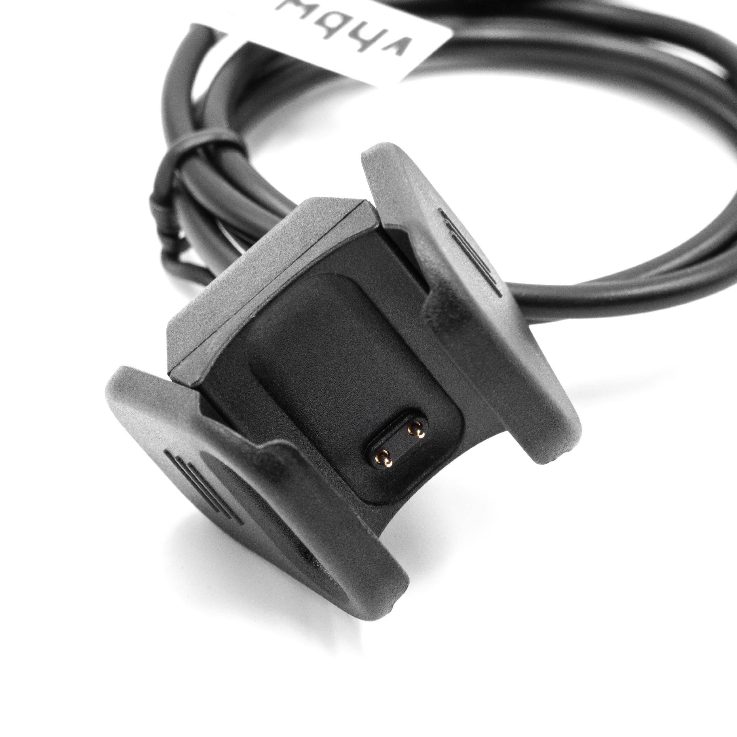 vhbw Ladekabel 52cm Ladestation kompatibel mit Fitbit Charge 3 Smartwatch, Fitnesstracker schwarz Ersatzkabel