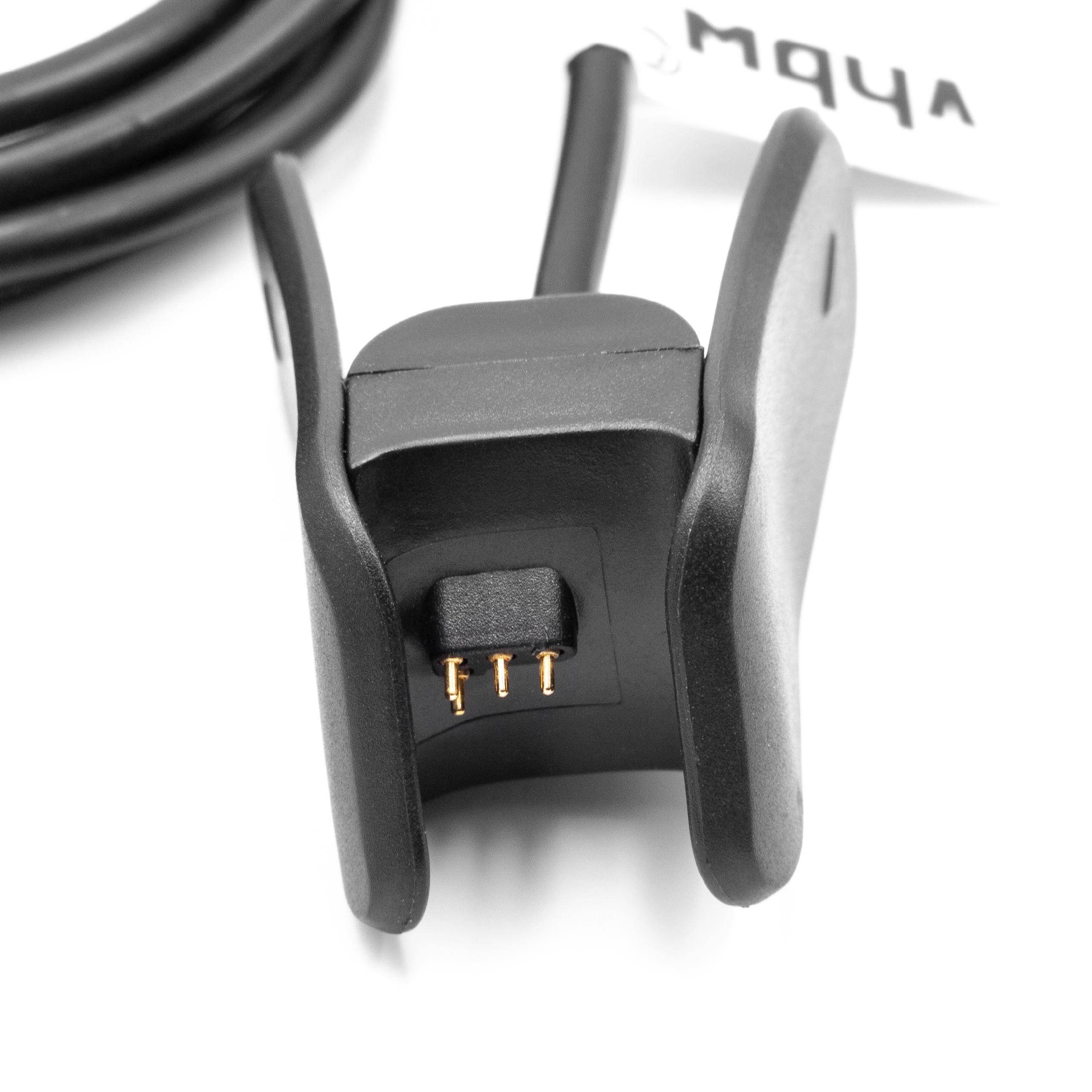 vhbw USB Ladekabel kompatibel mit Garmin Vivosmart 4 Smartwatch Fitnesstracker - Ladestation Schwarz, 94 cm