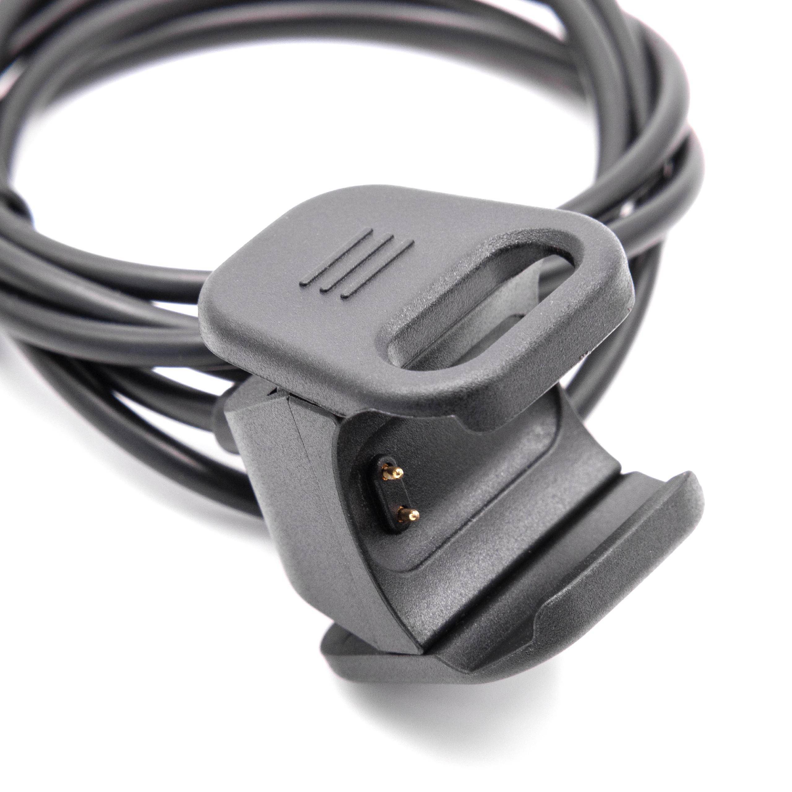 vhbw USB Ladekabel kompatibel mit Fitbit Charge 3 Smartwatch Fitnesstracker - Ladestation Schwarz, 97 cm