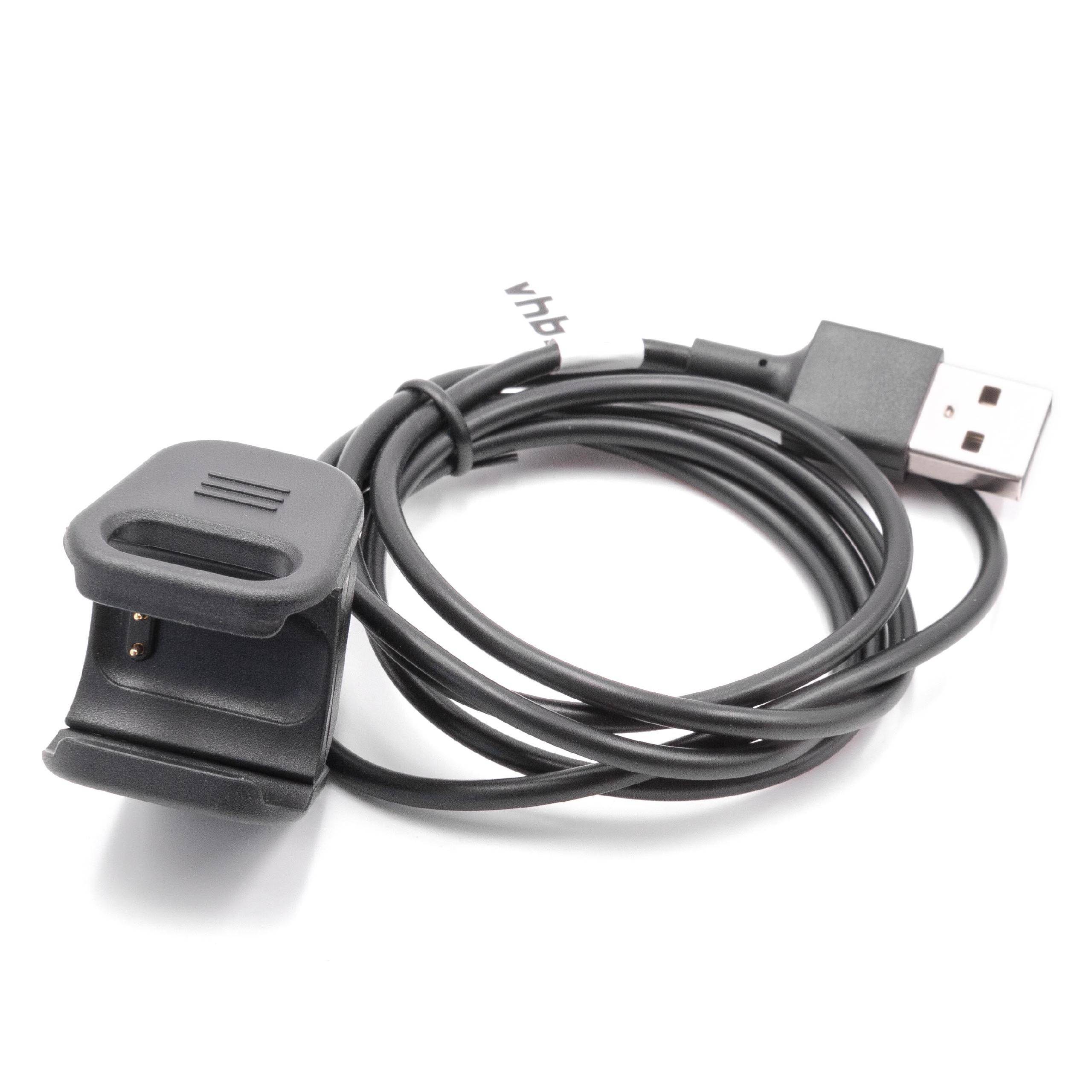vhbw USB Ladekabel kompatibel mit Fitbit Charge 3 Smartwatch Fitnesstracker - Ladestation Schwarz, 97 cm
