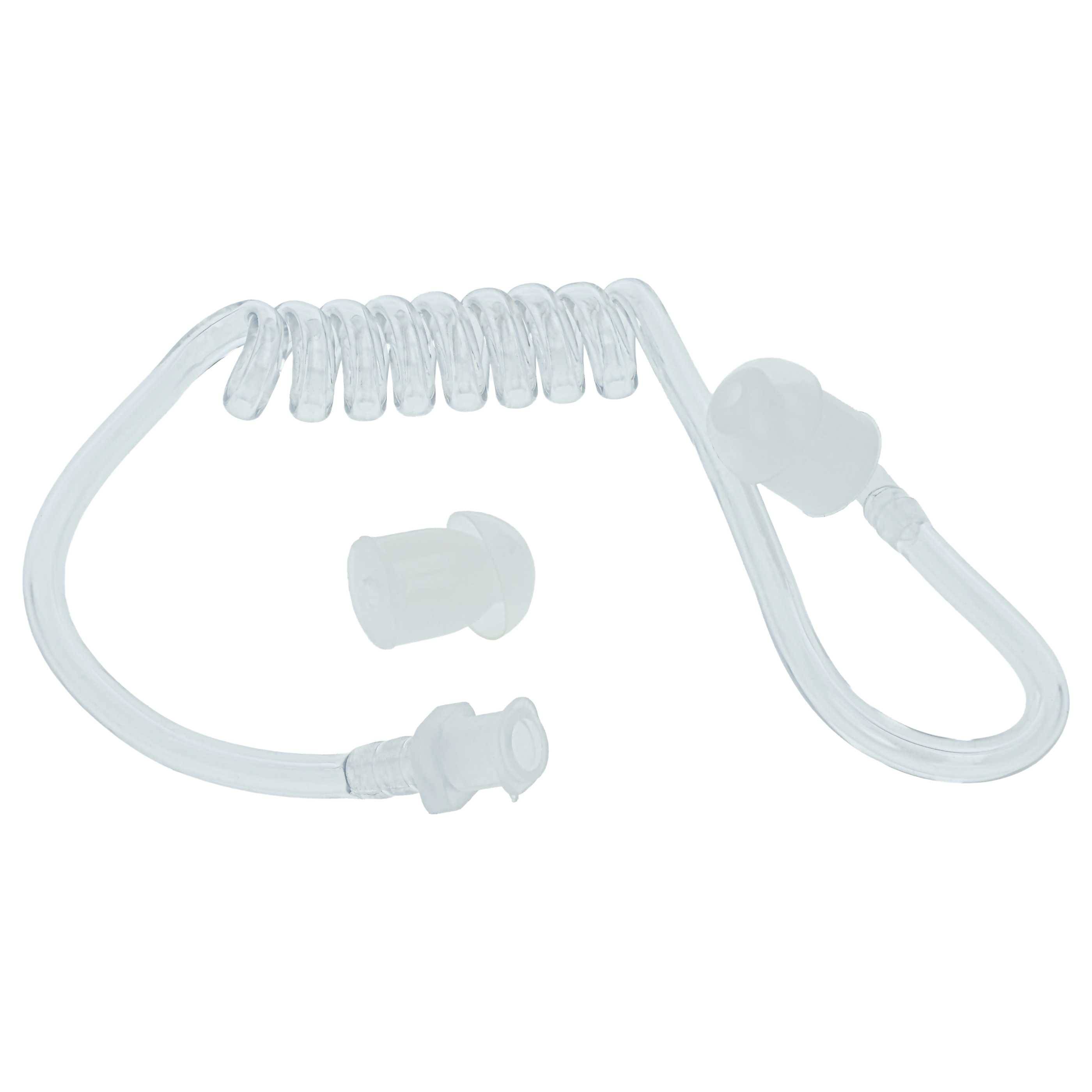 Ein klares, aufgerolltes Kunststoff-Medizinschlauch mit Anschlüssen an beiden Enden, typischerweise zur Sauerstoffzufuhr oder zum Medizinflüssigkeitstransfer verwendet.