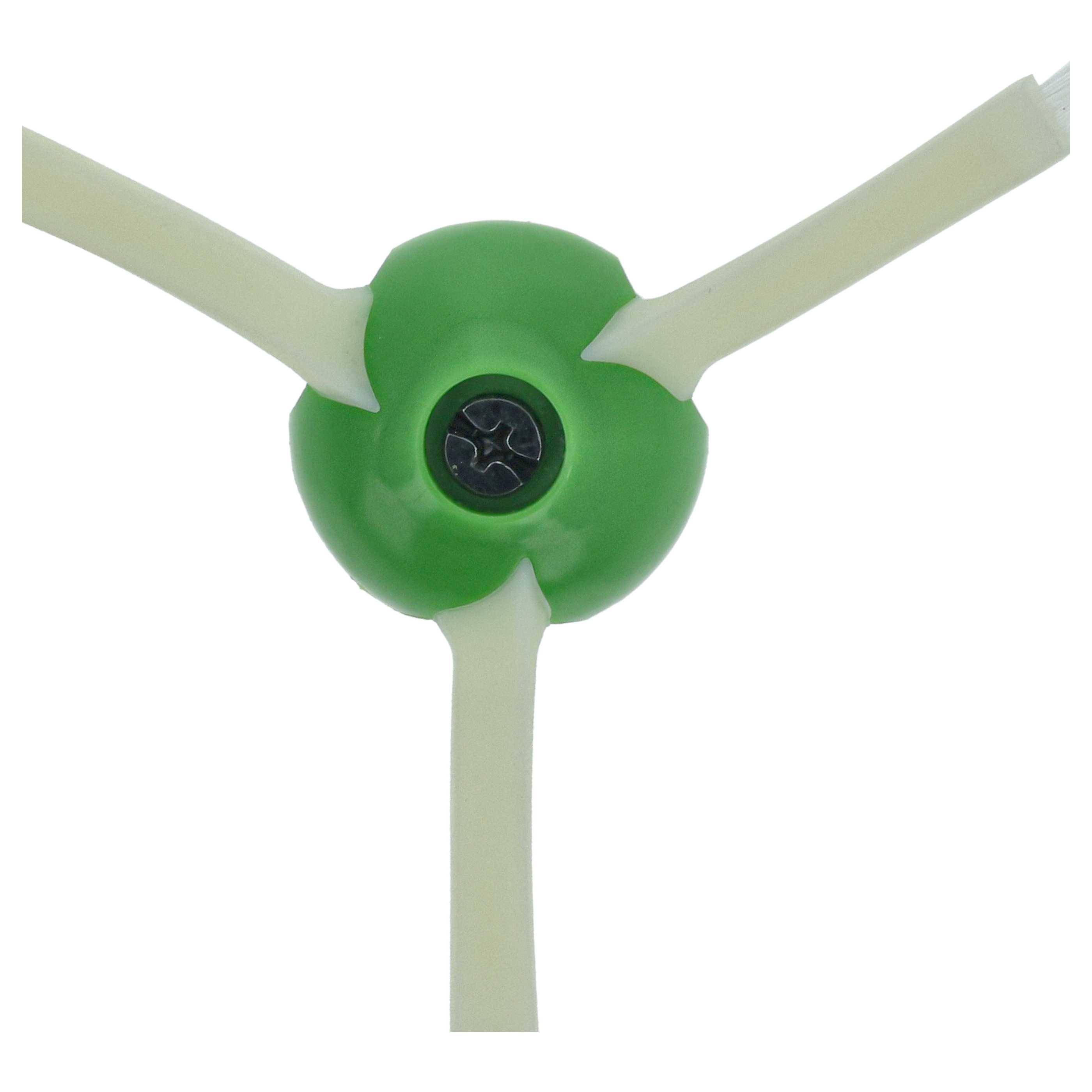 Grüner dreiflügeliger Rotor oder Lüfterhub mit drei bleichen Blättern auf weißem Hintergrund.