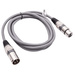 vhbw DMX-Kabel, 2m, XLR Stecker auf XLR Buchse, 3-polig, PVC Kabel-Mantel, grau passend für Beleuchtung, Schweinwerfer, Bühnenlicht