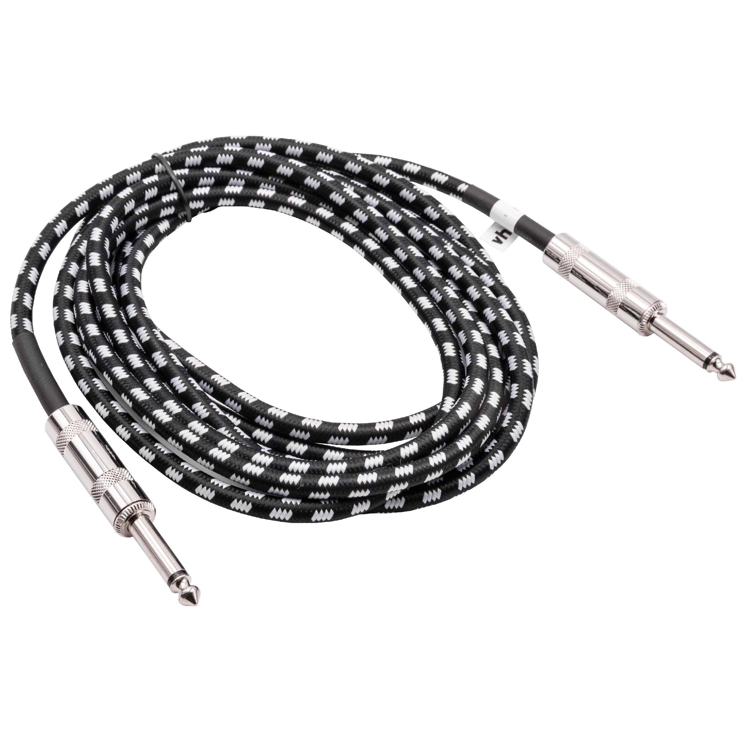 vhbw 3m AUX Gitarrenkabel kompatibel mit alle 6,35mm Buchsen | Audiokabel mit 6,35mm Klinkenstecker, Gerade, Geflochten