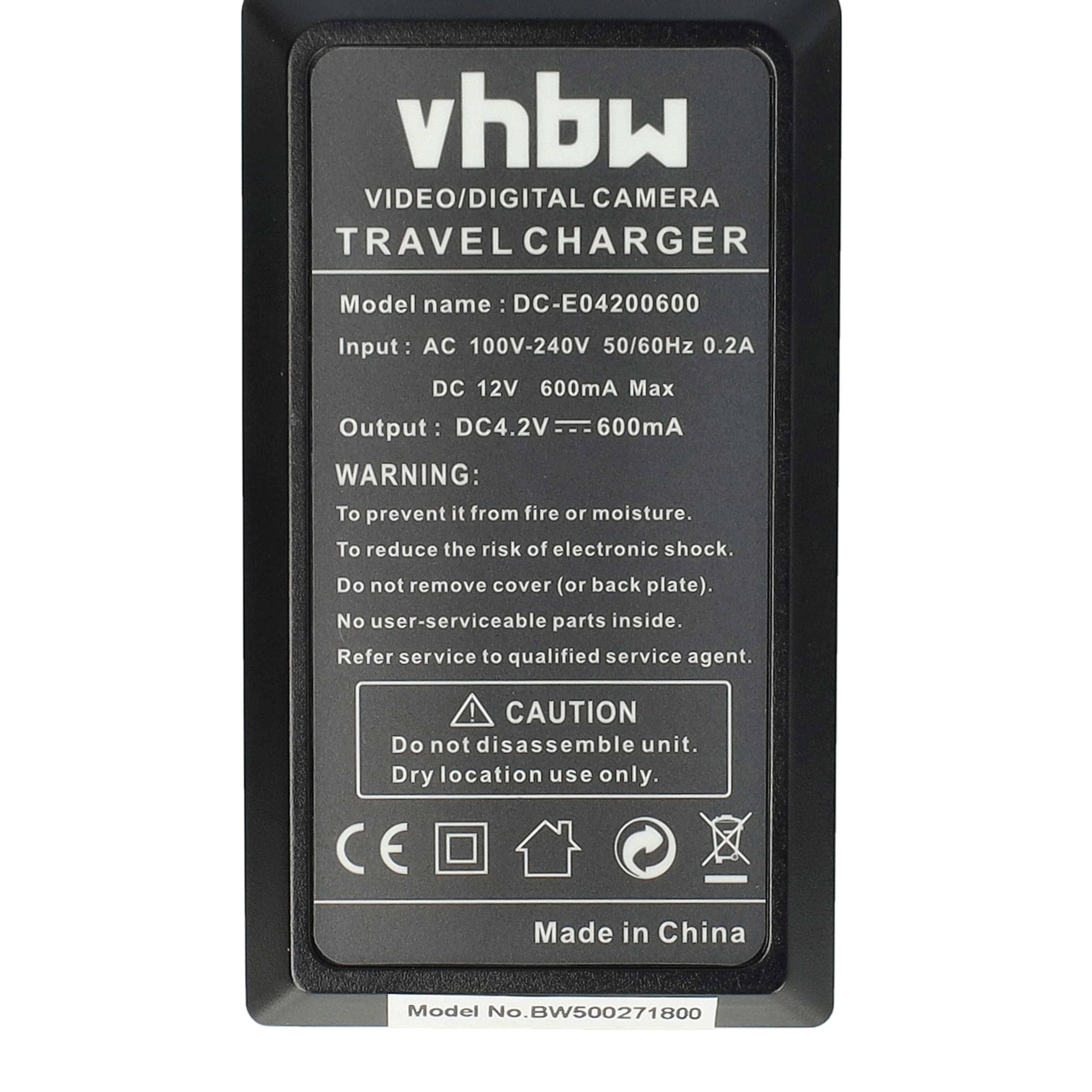 vhbw Ladegerät kompatibel mit Ricoh Caplio RR1 Kamera Camcorder/Akku - Ladeschale, Kfz-Adapter, Ladestandsanzeige, 4,2 V