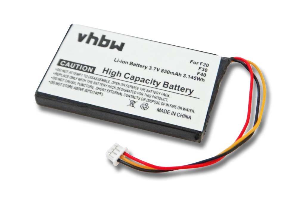 vhbw Akku kompatibel mit Navman F20, F30, F20 euro, F40 euro, F40, F50 GPS Navigation Navi (850 mAh, 3,7 V, Li-Ion)