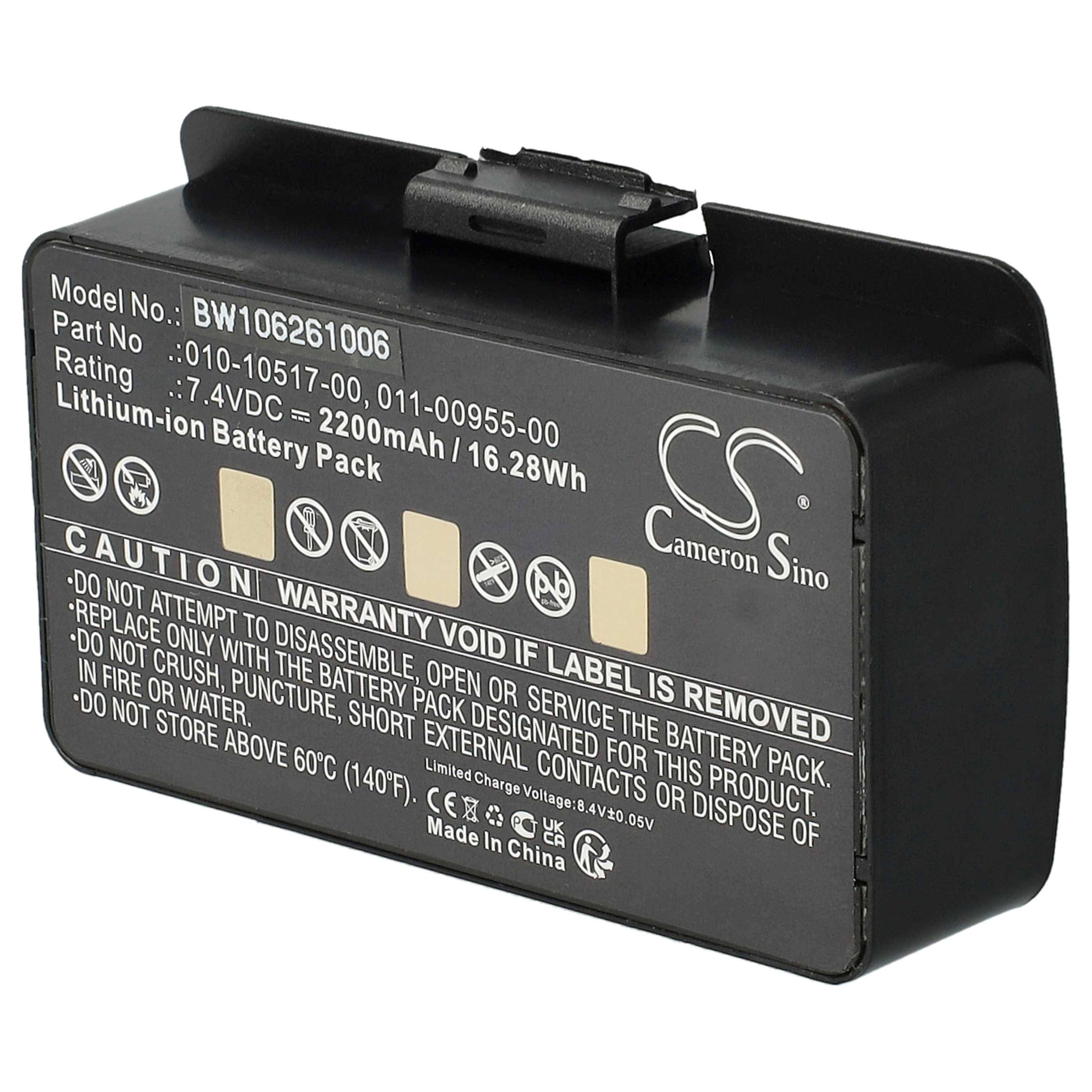 vhbw Akku kompatibel mit Garmin GPSMap 276c, 276, 378, 296, 478, 396, 376, 495, 376C, 278 GPS Navigation Navi (2200 mAh, 7,4 V, Li-Ion)