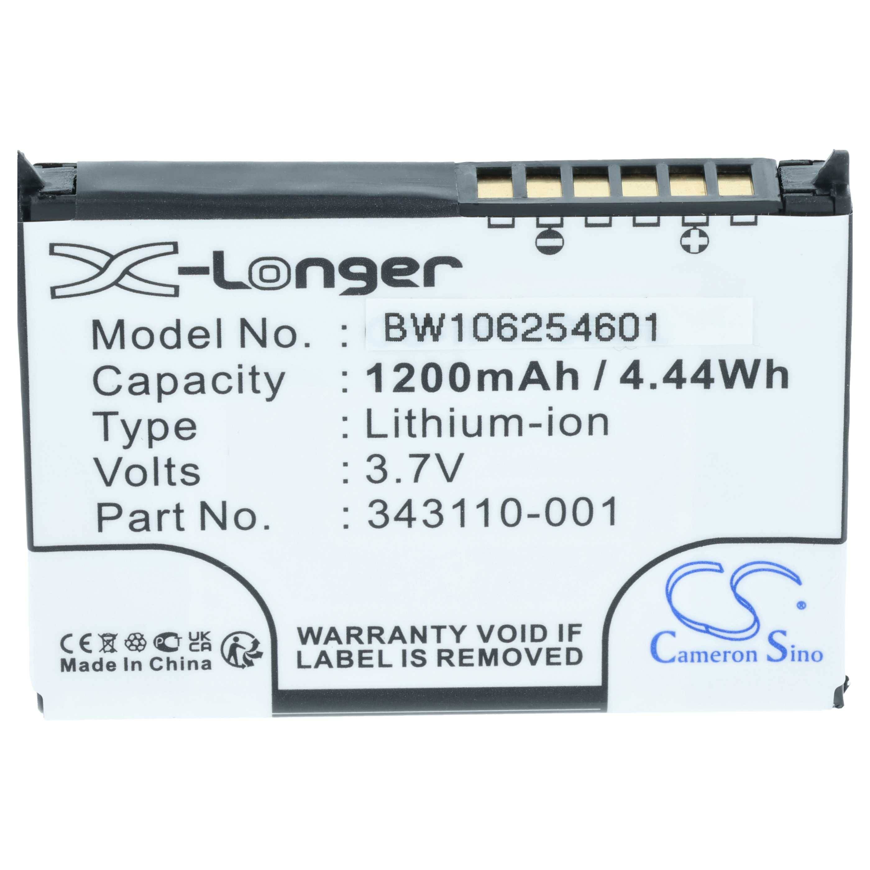 vhbw Akku kompatibel mit Fujitsu-Siemens Pocket Loox 410, N500, N520, N560, N540, 420, C550 Handheld Computer Scanner (1000 mAh, 3,7 V, Li-Ion)