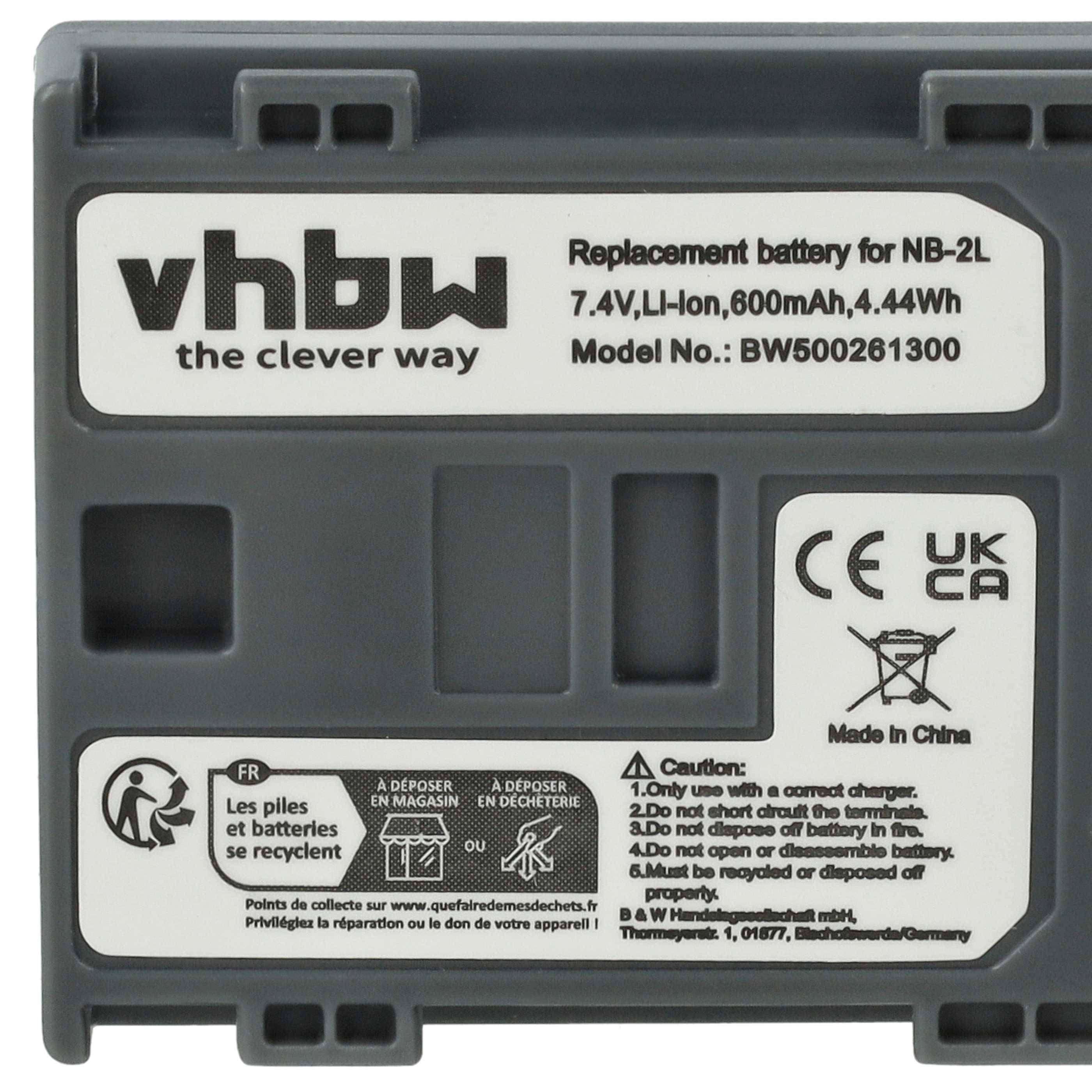 vhbw 3x Akku kompatibel mit Canon EOS 350D, 400D Videokamera Camcorder (600 mAh, 7,2 V, Li-Ion)