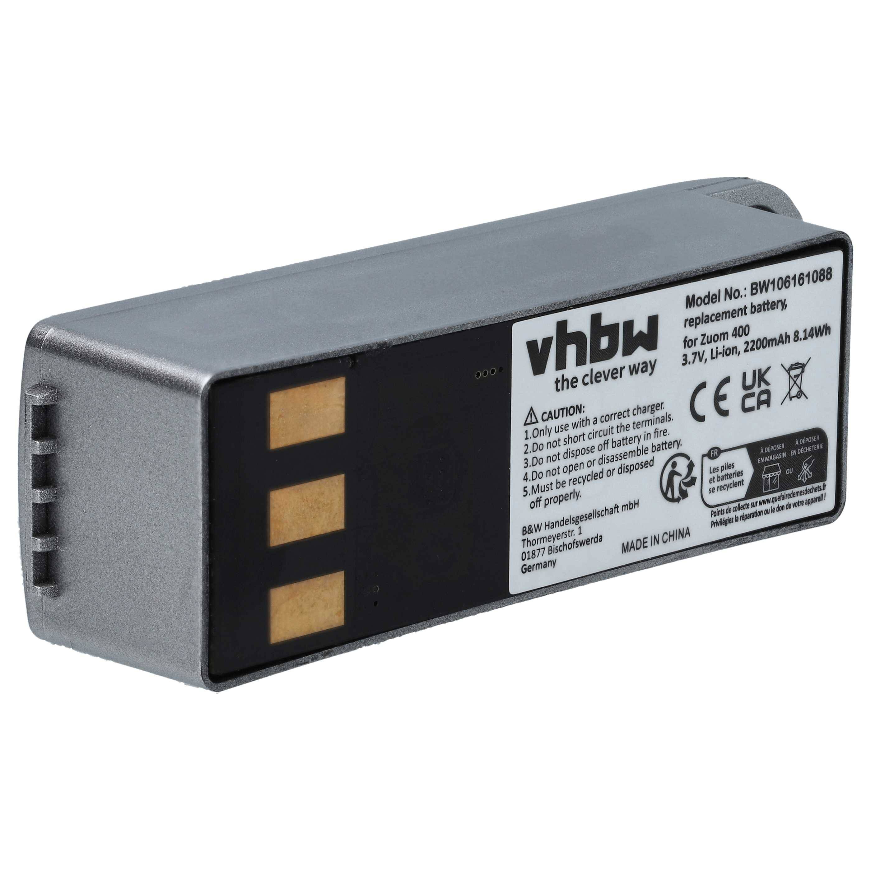 vhbw Akku kompatibel mit Garmin Zumo 450, 400, 550, 500, 500 Deluxe GPS Navigation Navi (2200 mAh, 3,7 V, Li-Ion) - Ersatz für 010-10863-00