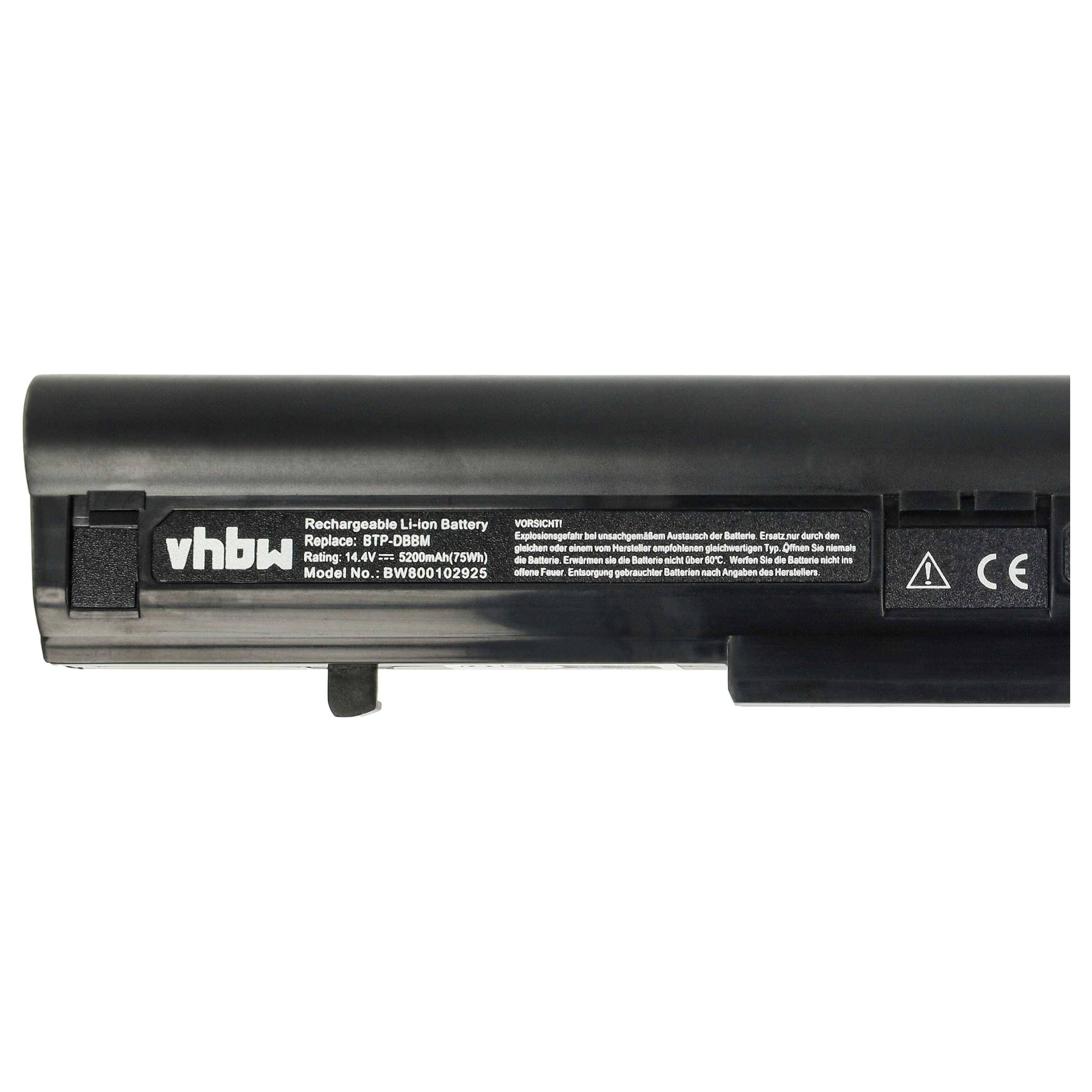 vhbw Akku kompatibel mit Medion MD98730, MD98560, MD98760 Notebook (5200 mAh, 14,8 V, Li-Ion)
