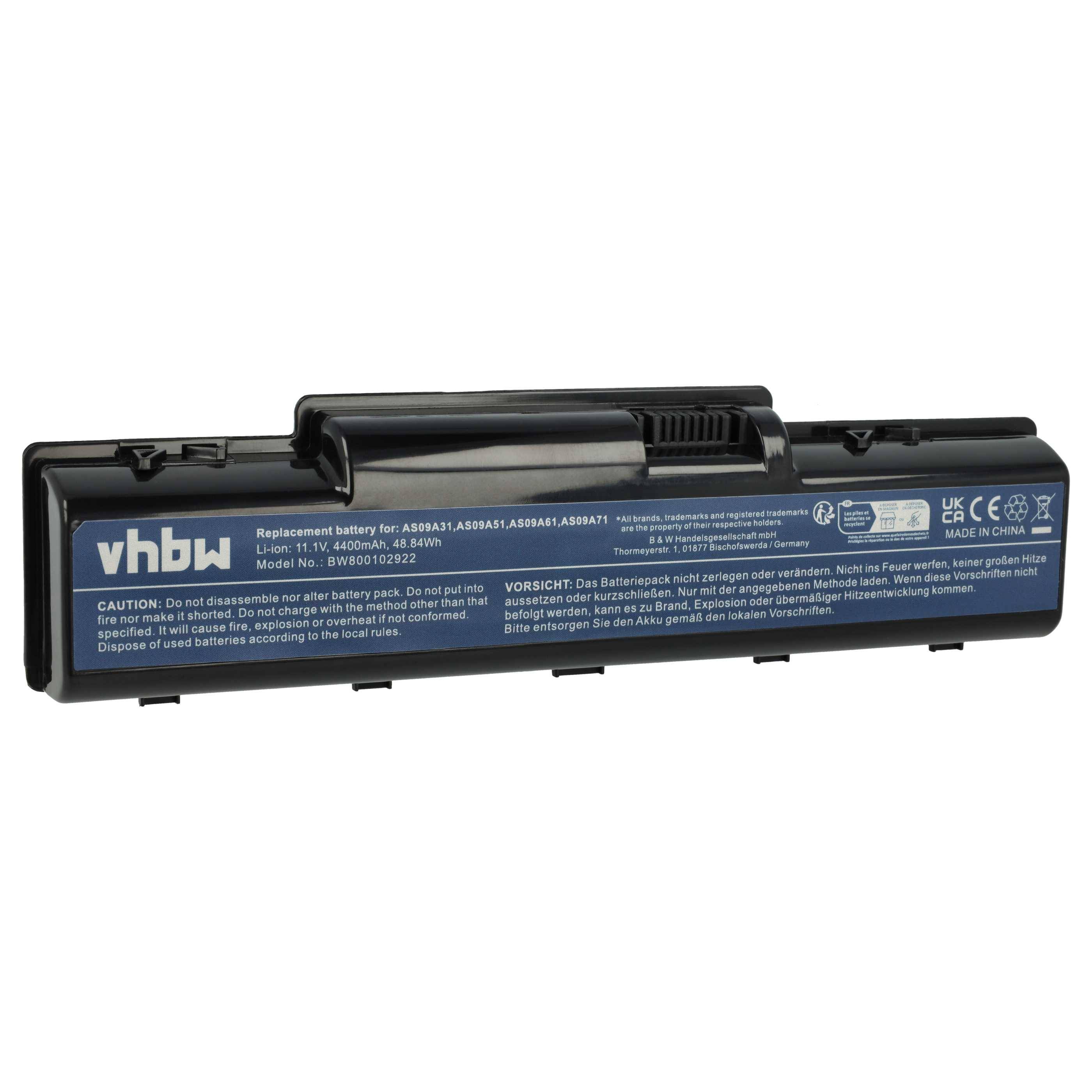 vhbw Akku kompatibel mit Packard Bell EasyNote TR87, TR83, TR85, TR86 Notebook (4400 mAh, 11,1 V, Li-Ion)