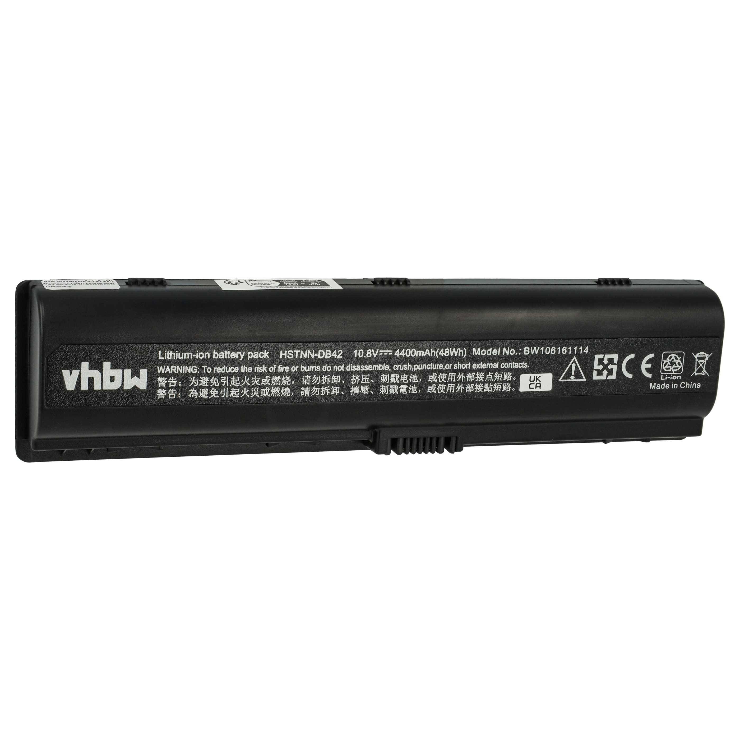 vhbw Akku kompatibel mit Compaq Presario C712TU, C711TU, C710TU, C710EN, C710EM, C710EL, C710EF Notebook (4400 mAh, 10,8 V, Li-Ion)