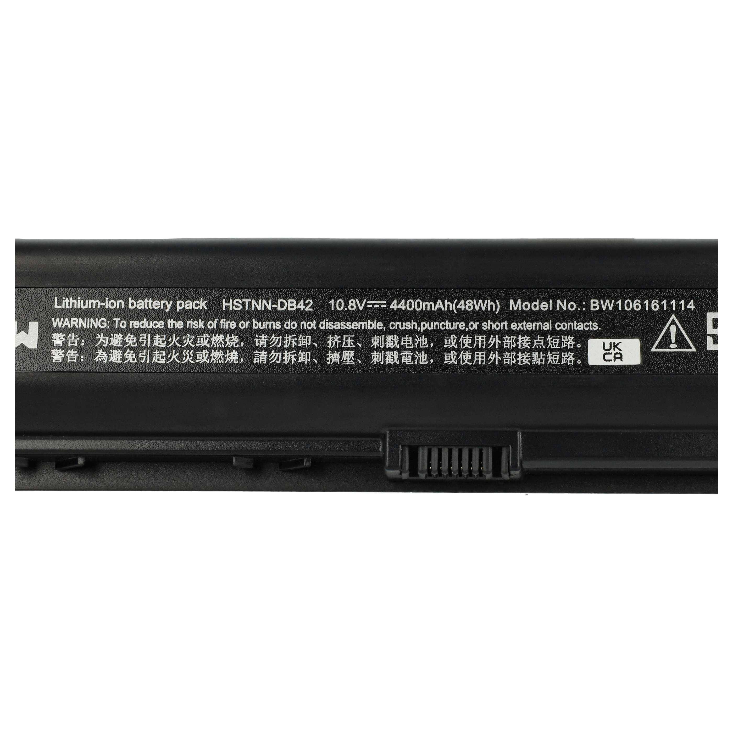 vhbw Akku kompatibel mit HP Pavilion DV6138EU, DV6138EA, DV6137TX, DV6139EU, DV6139EA, DV6138TX Notebook (4400 mAh, 10,8 V, Li-Ion)