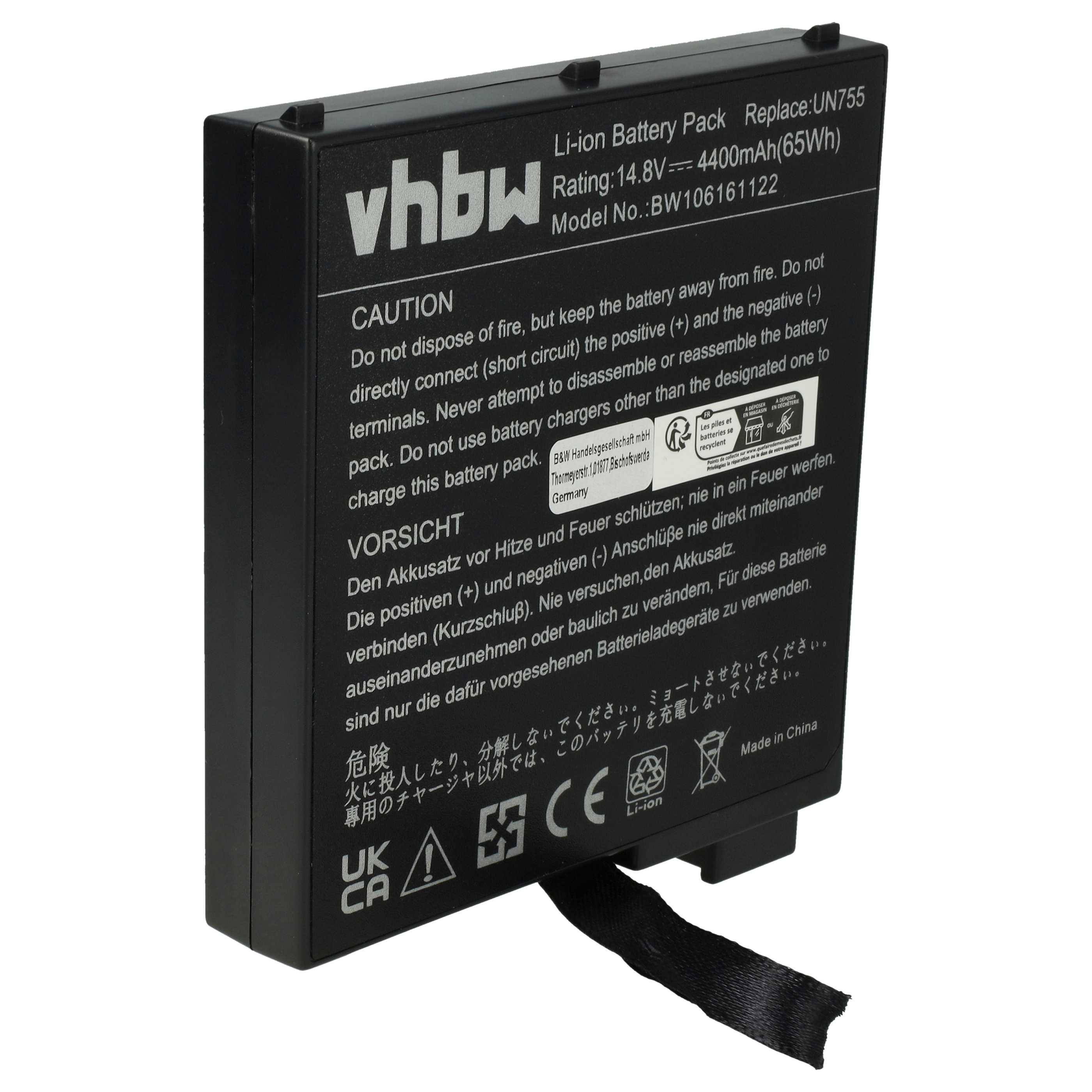 vhbw Akku kompatibel mit Iridium Starbook 755, S755 Notebook (4400mAh, 14,8V, Li-Ion)