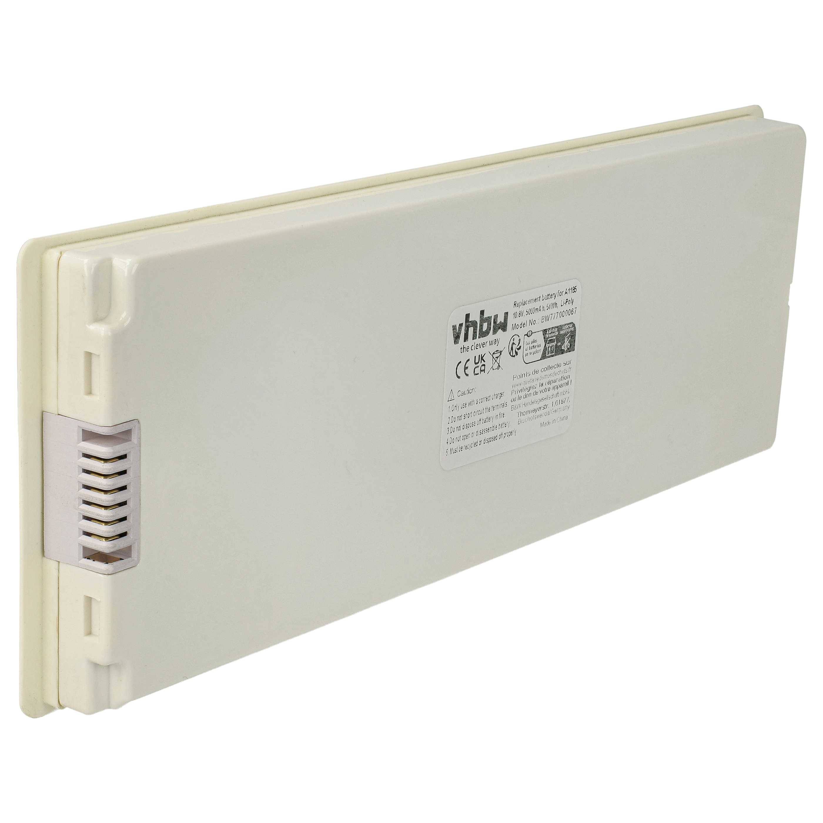 vhbw Akku kompatibel mit Apple MacBook 13" MB062LL/A, 13" MB062J/A, 13" MB062CH/A Notebook (5000 mAh, 10,8 V, Li-Polymer)