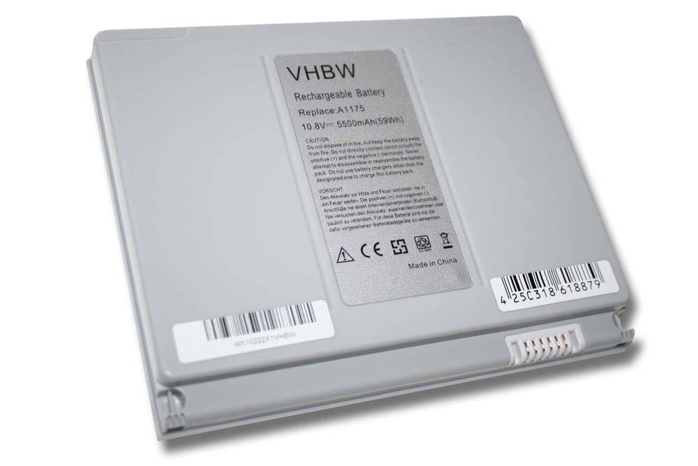 vhbw Akku kompatibel mit Apple Macbook Pro MA464LL/A, MB133X/A, MB134J/A, MB133J/A, MB134LL/A Notebook (5500 mAh, 10,8 V, Li-Ion)