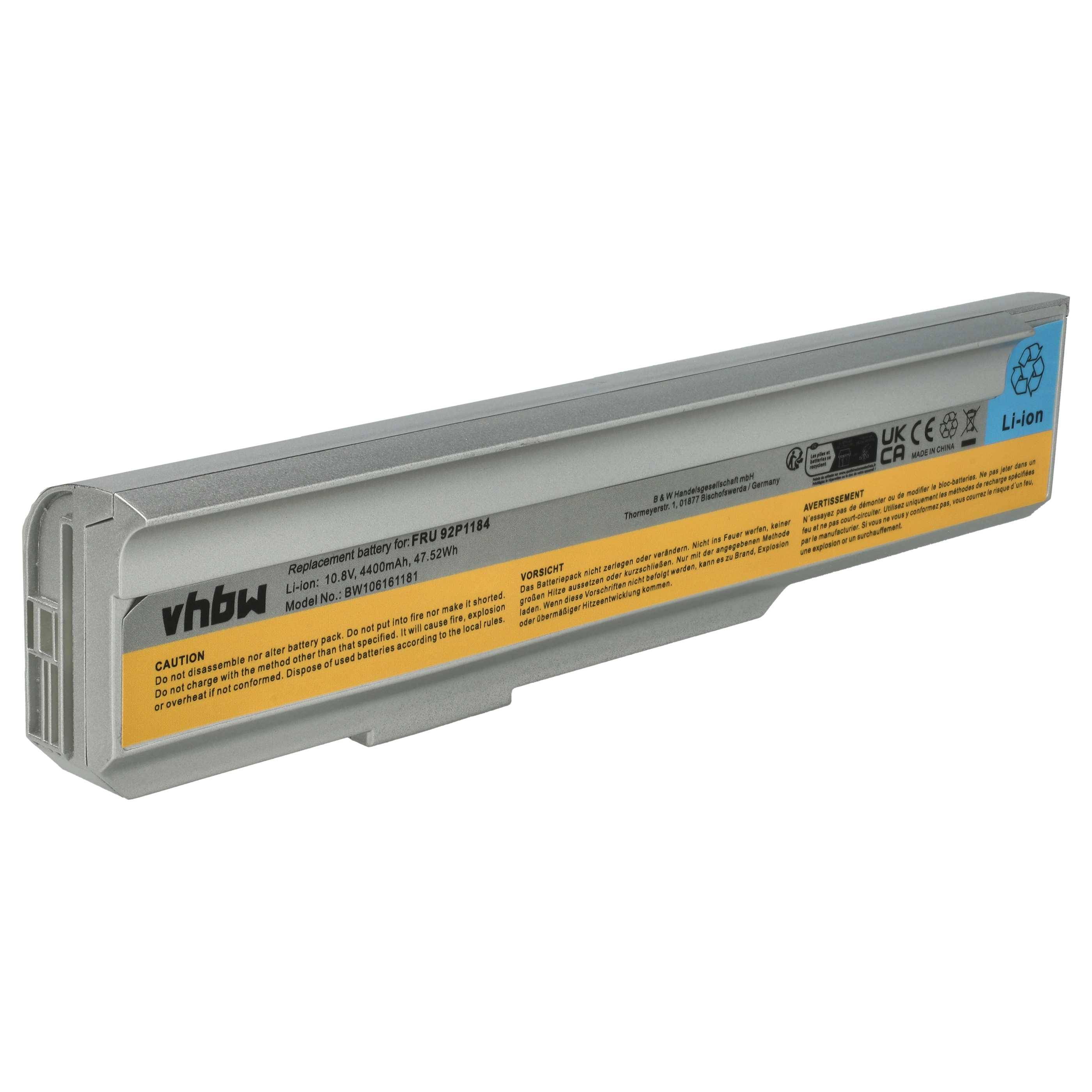 vhbw Akku Ersatz für Lenovo FRU 92P1186 | für Notebook (4400 mAh, 10,8 V, Li-Ion)