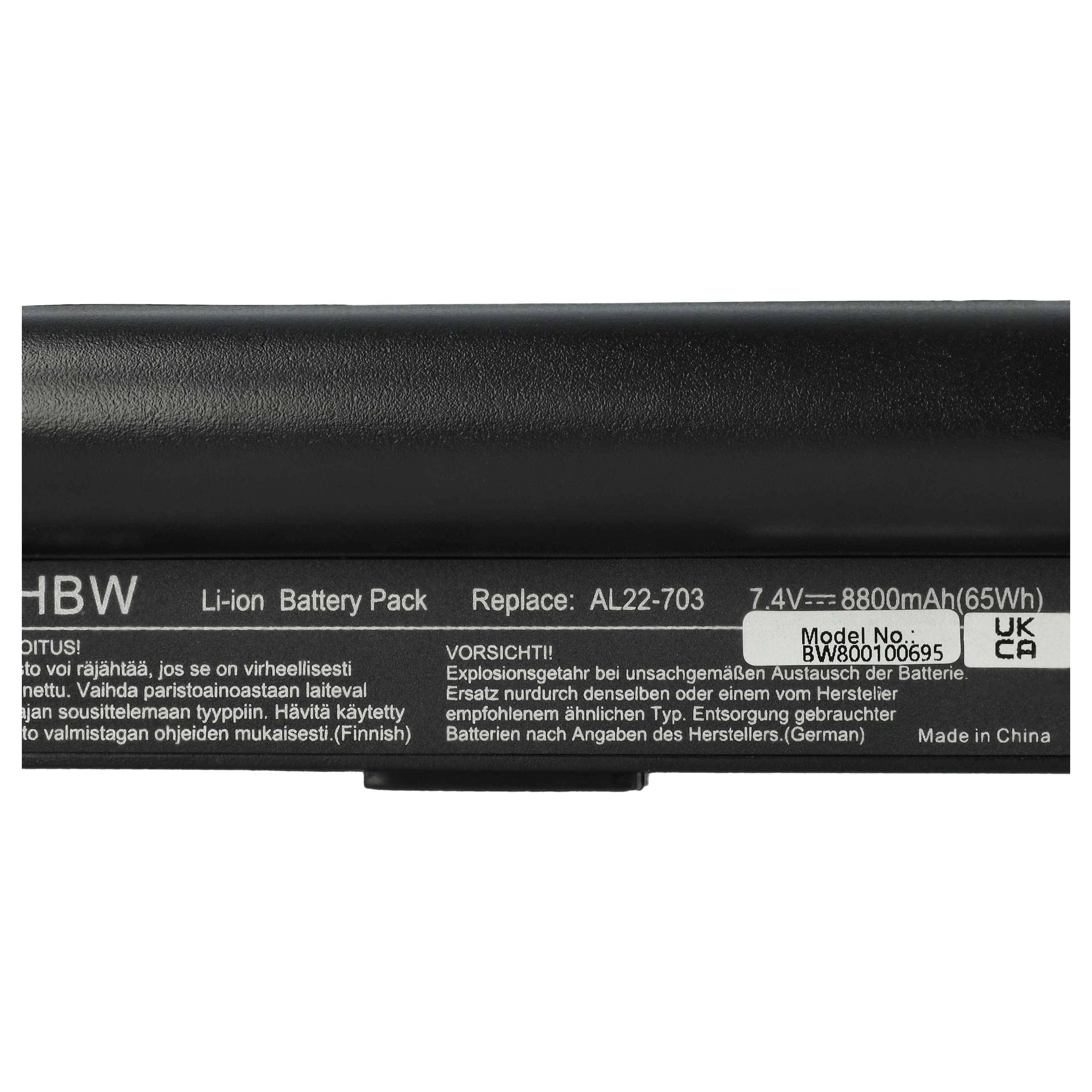 vhbw 1x Akku kompatibel mit Asus Eee PC 900a, 900hd, 900ha Notebook (8800 mAh, 7,4 V, Li-Ion)