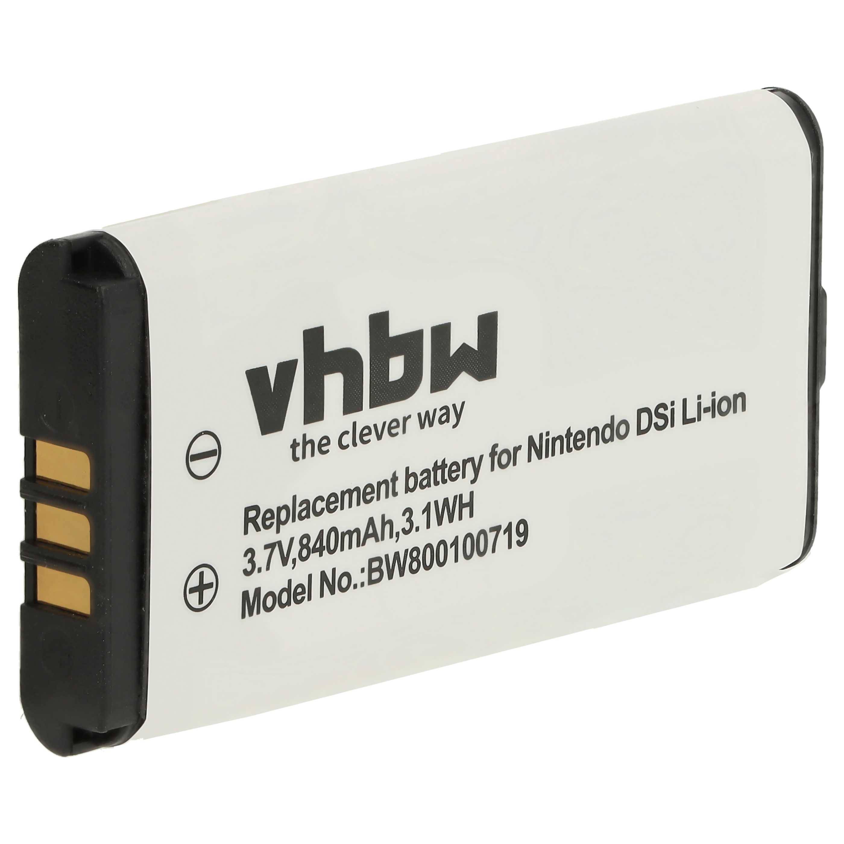 vhbw Akku Ersatz für Nintendo C/TWL-A-BP, TWL-001, TWL-003, BOAMK01 für Spielekonsole (840 mAh, 3,7 V, Li-Ion)