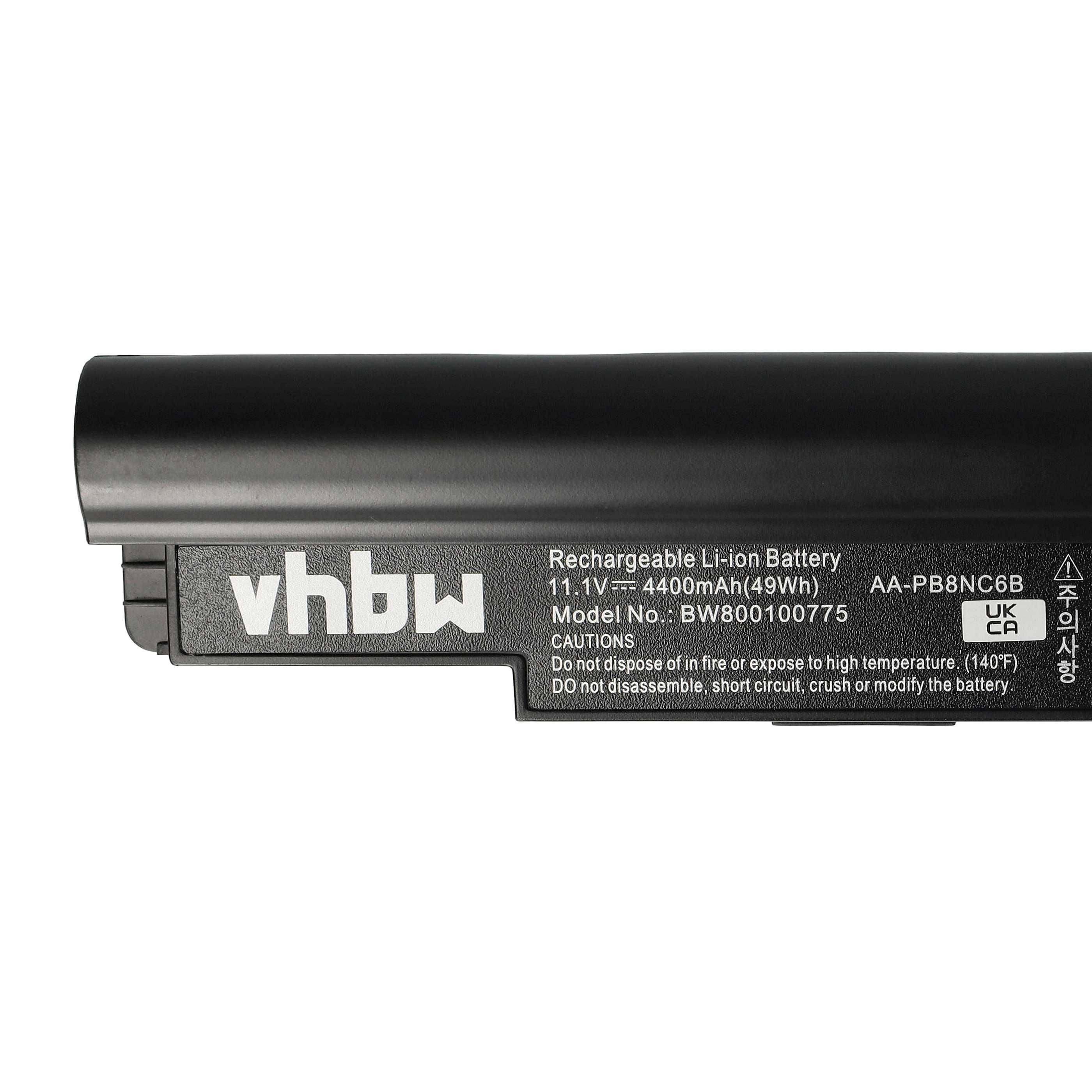 vhbw Akku kompatibel mit Samsung N110, N120, N130, N140, N510, NC10, NC20, ND10, ND20 Notebook (4400 mAh, 11,1 V, Li-Ion)