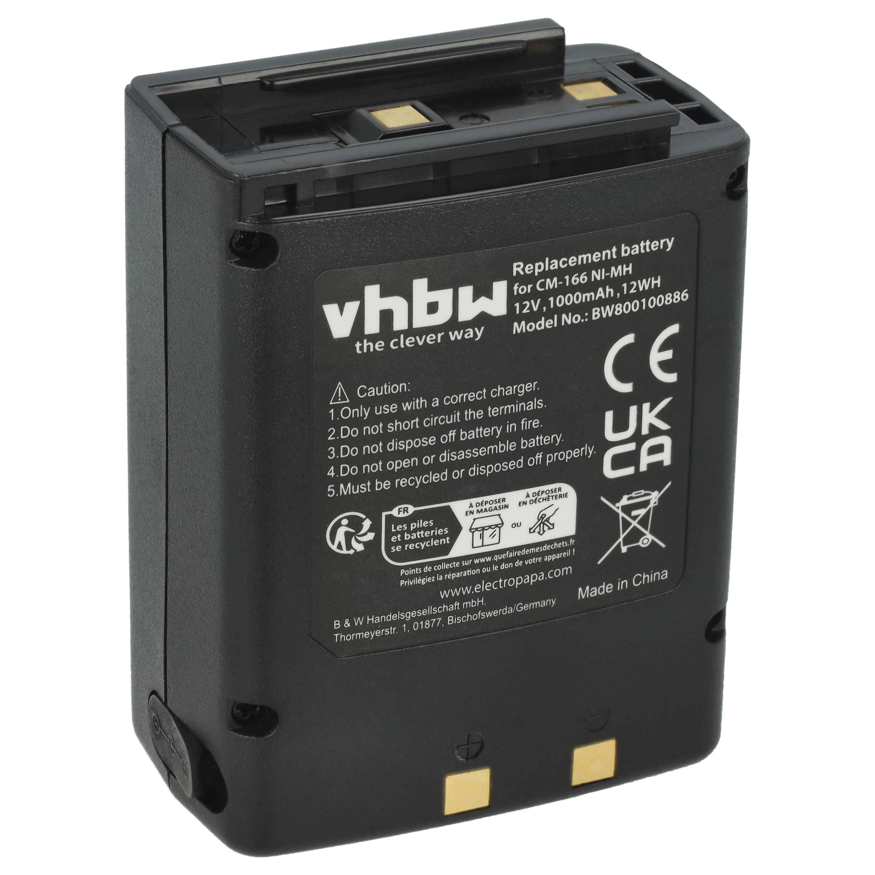 Eine schwarze Ersatzbatterie mit Etikett, das 