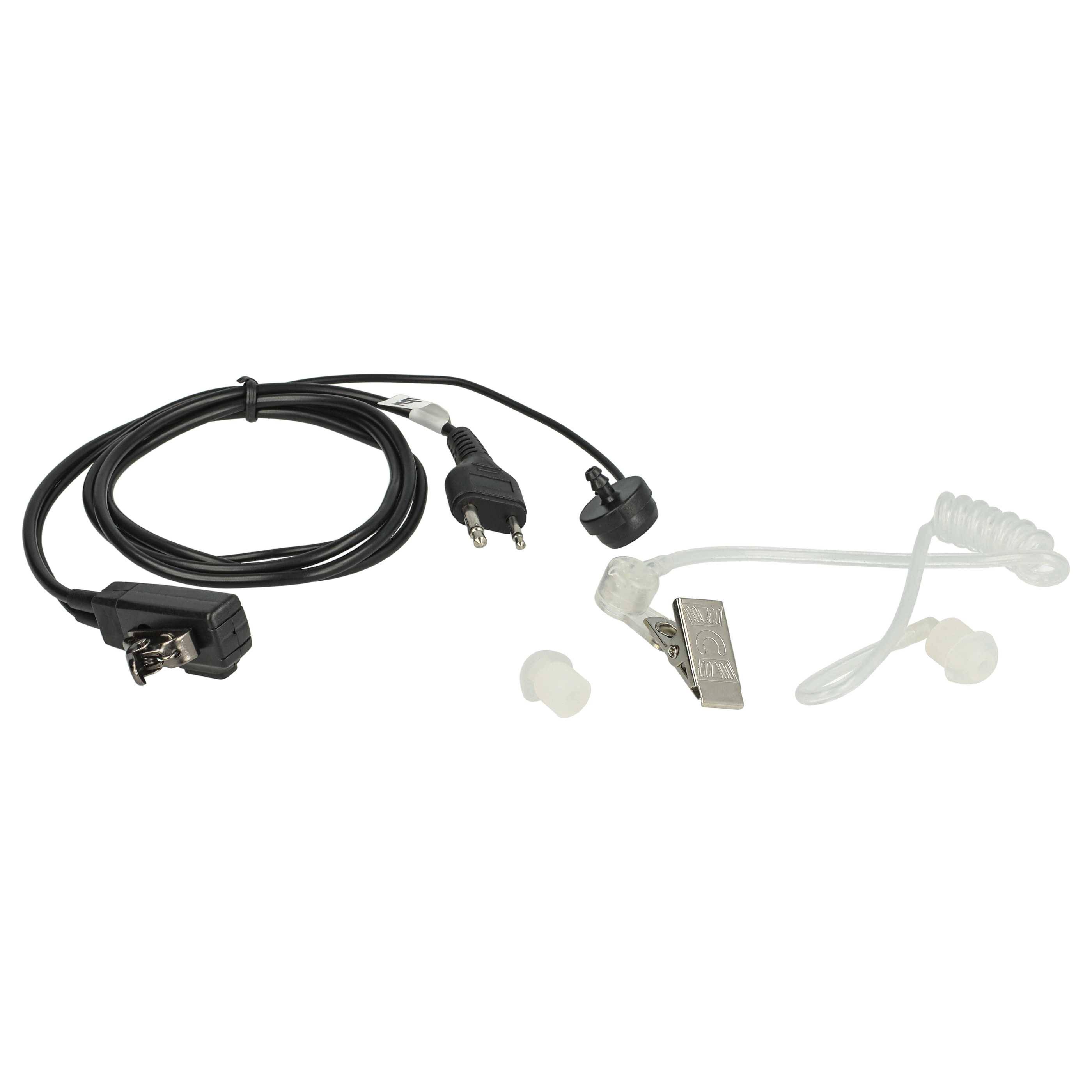 vhbw Headset kompatibel mit Motorola PRO5450, PRO5550, MTX960, PRO5150, PRO5350, PRO5750, PR860, MTX950 Funkgerät - schwarz, Akustikschlauch