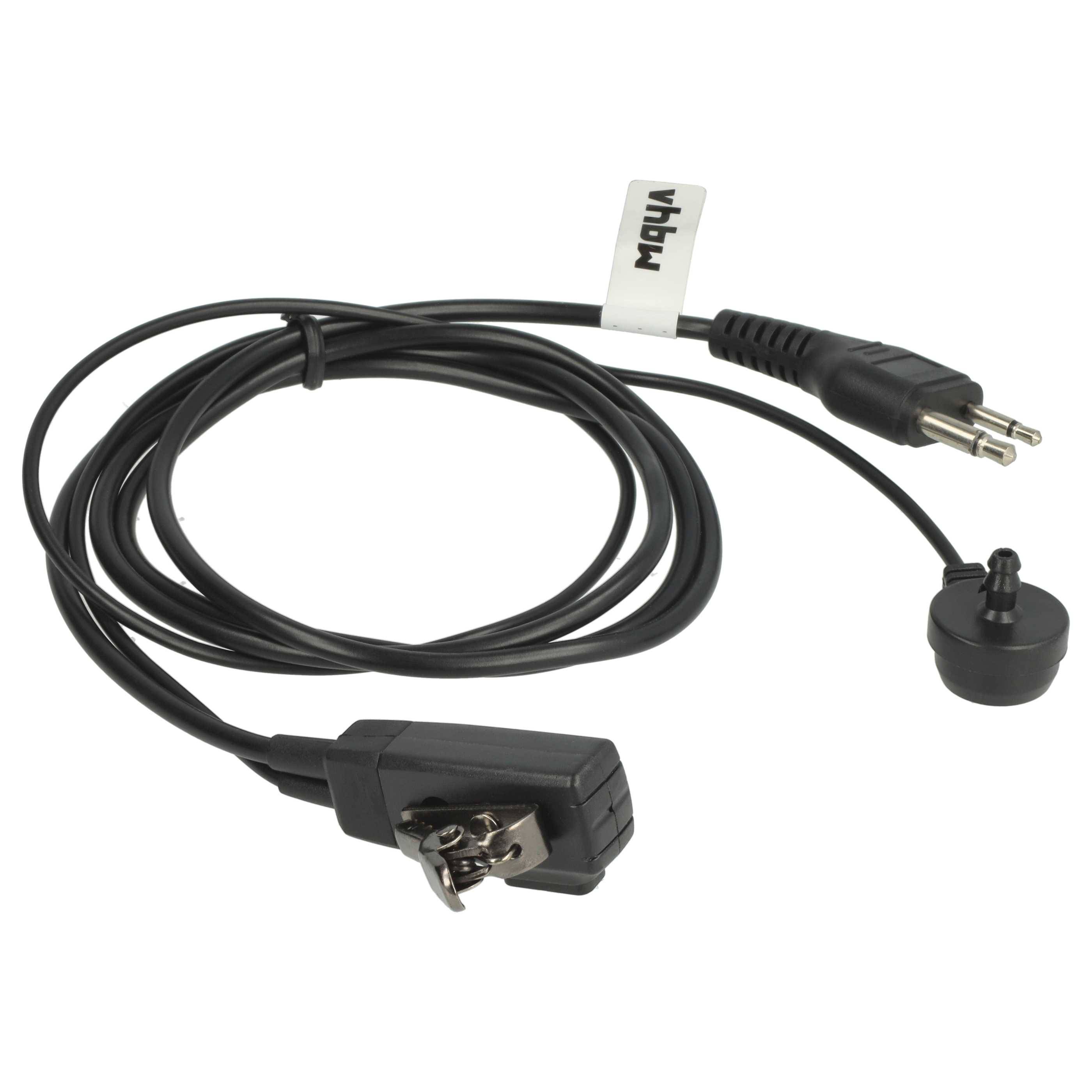 vhbw Headset kompatibel mit Motorola PRO5450, PRO5550, MTX960, PRO5150, PRO5350, PRO5750, PR860, MTX950 Funkgerät - schwarz, Akustikschlauch