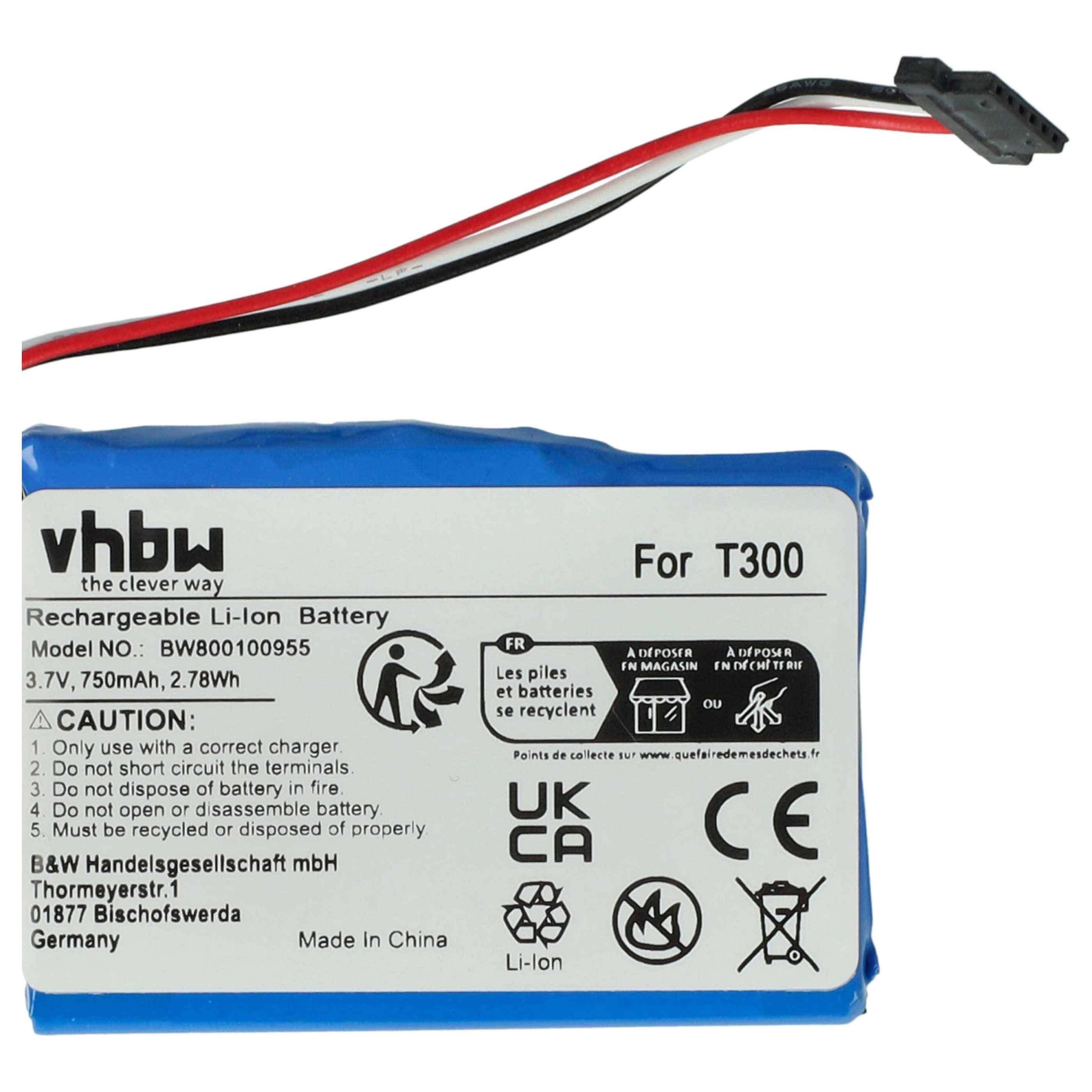 vhbw Akku kompatibel mit Medion GoPal E4435, E4430, P5460, MD97182 GPS Navigation Navi (750 mAh, 3,7 V, Li-Ion)