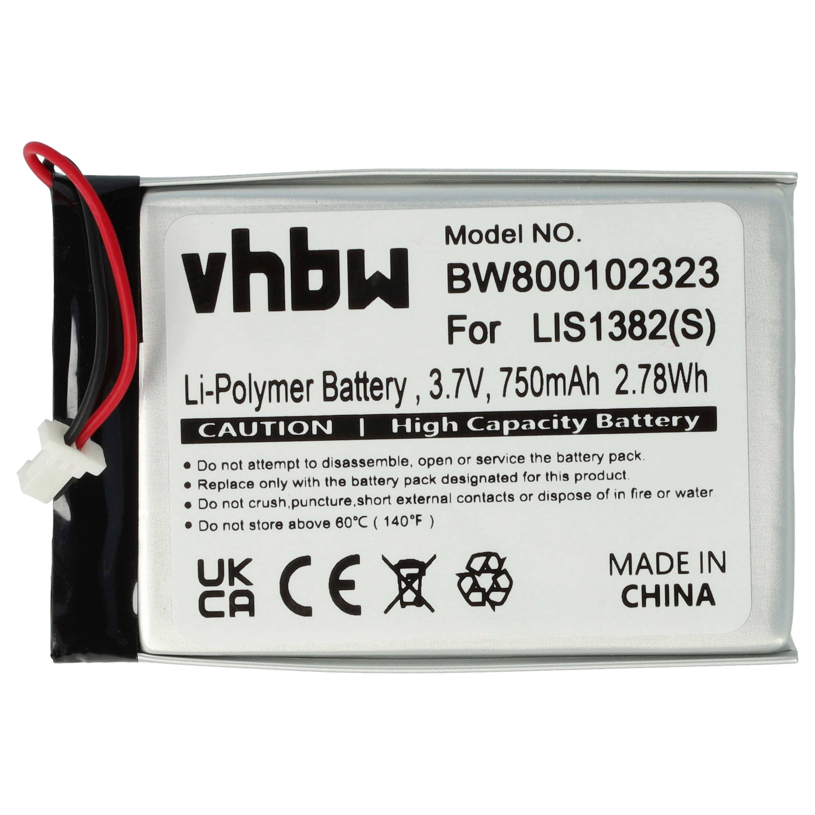 vhbw Akku kompatibel mit Sony Portable Reader PRS-300BC, PRS-300, PRS-300SC, PRS-300RC eBook Reader (750 mAh, 3,7 V, Li-Polymer)