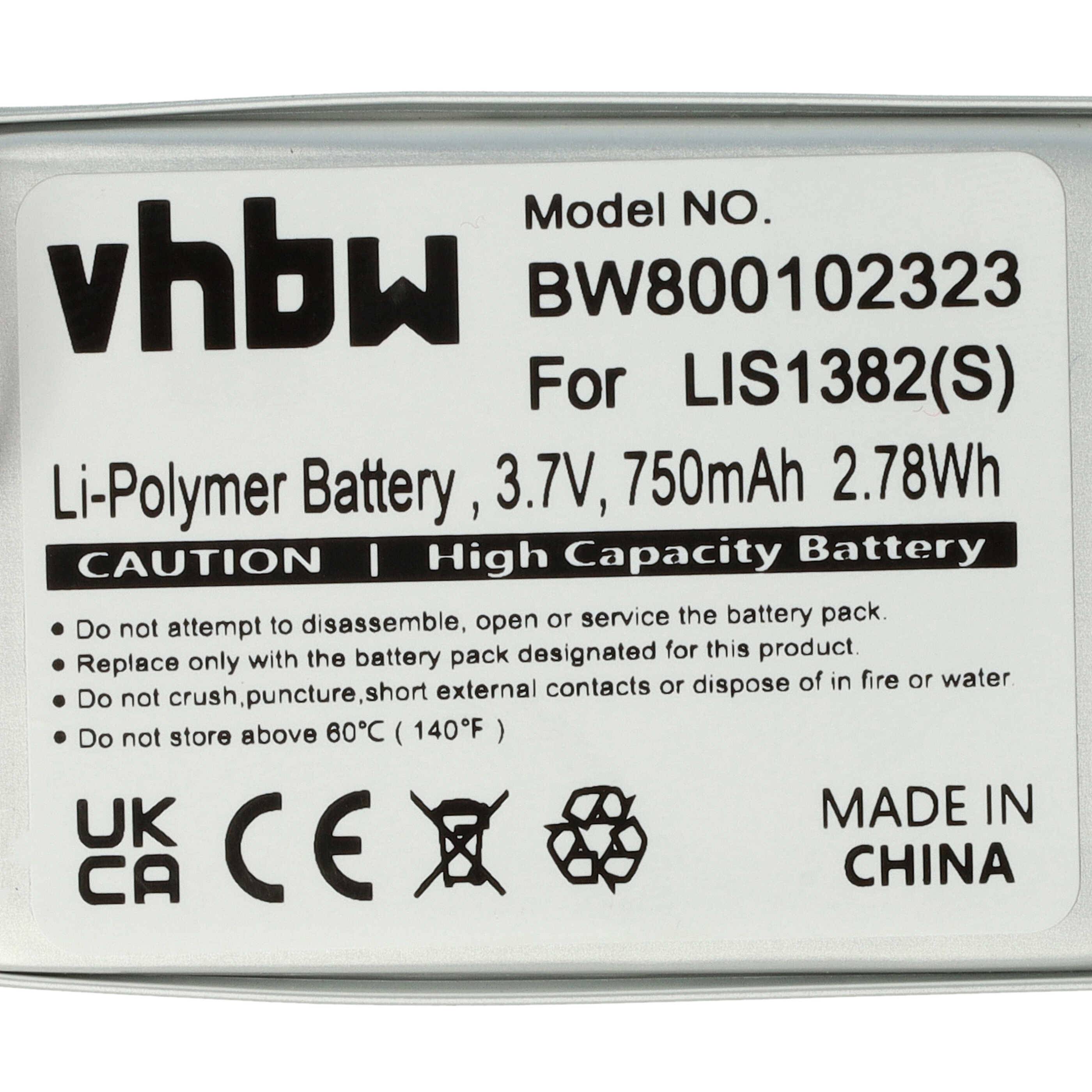 vhbw Akku Ersatz für Sony 1-756-769-31, 8704A41918, 1-756-769-11, 9702A50844 für eBook Reader (750 mAh, 3,7 V, Li-Polymer)