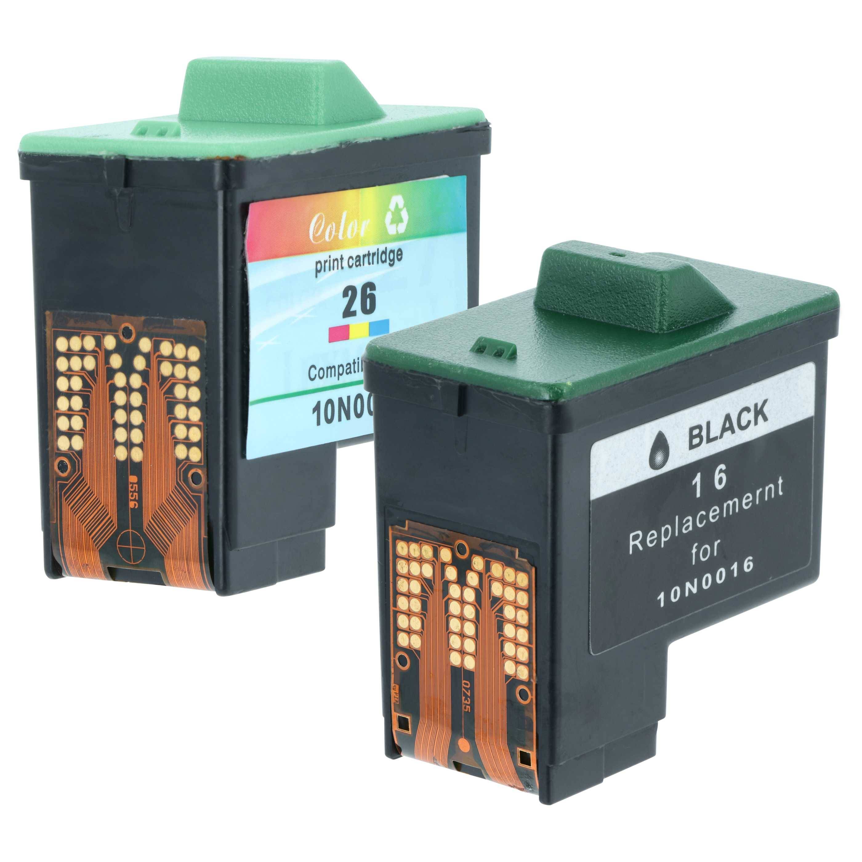 vhbw 2x Tintenpatronen kompatibel mit Lexmark z34 | x72, Z24, X64, z35, x74, z503, x2250, z23e, z25, z13, z23, x75, x75M Drucker (Wiederaufgefüllt)
