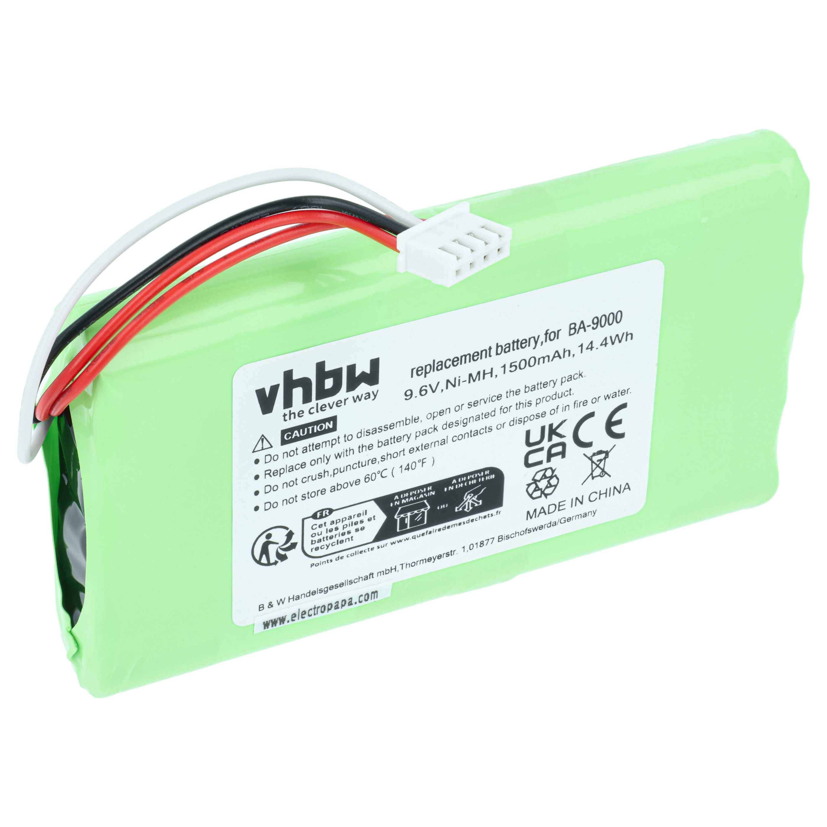 vhbw Akku Ersatz für Brother BA9000, BA-9000 für Drucker Kopierer Scanner Etiketten-Drucker (1500 mAh, 9,6 V, NiMH)