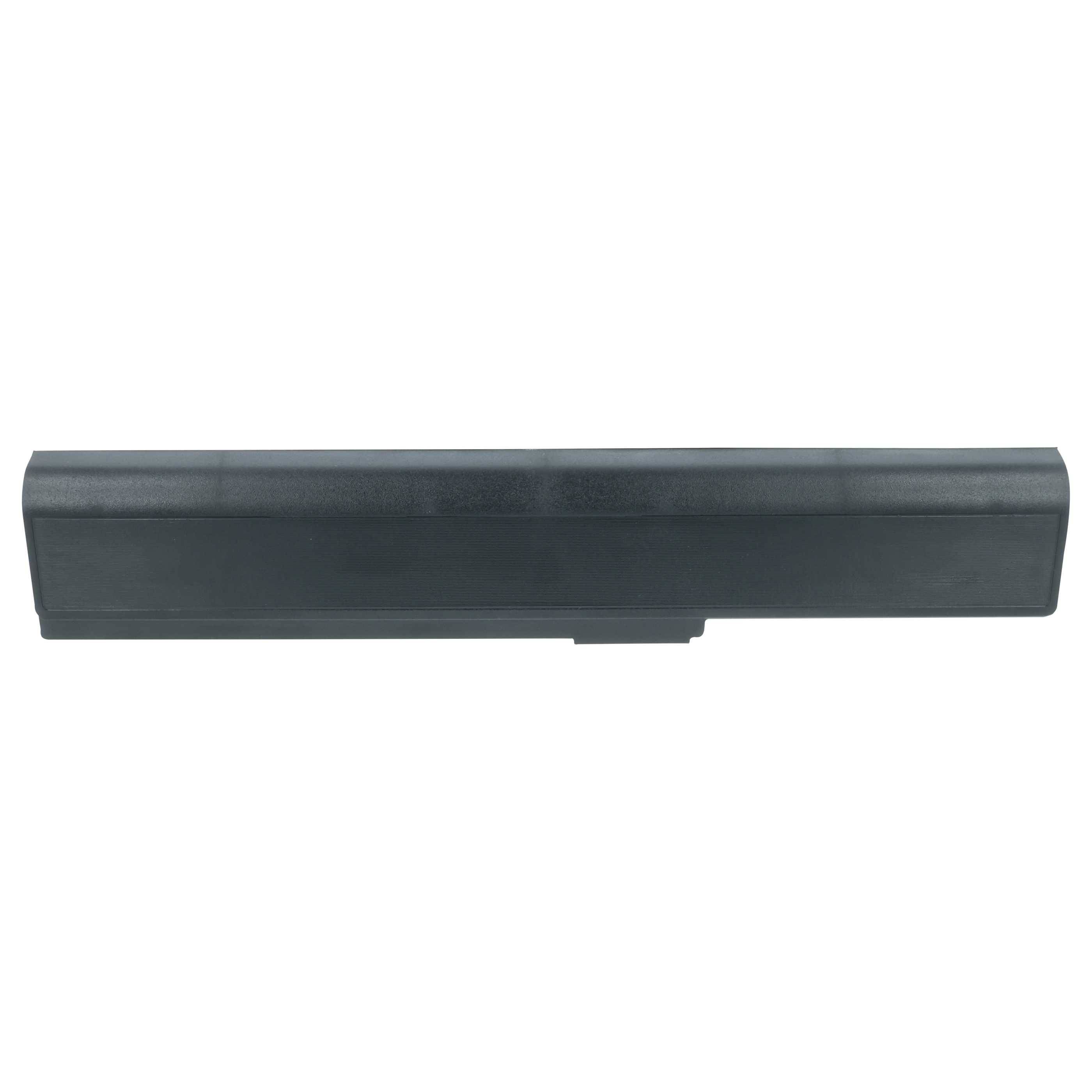 Ein schwarzer Laptop-Akkupack mit rechteckiger Form.
