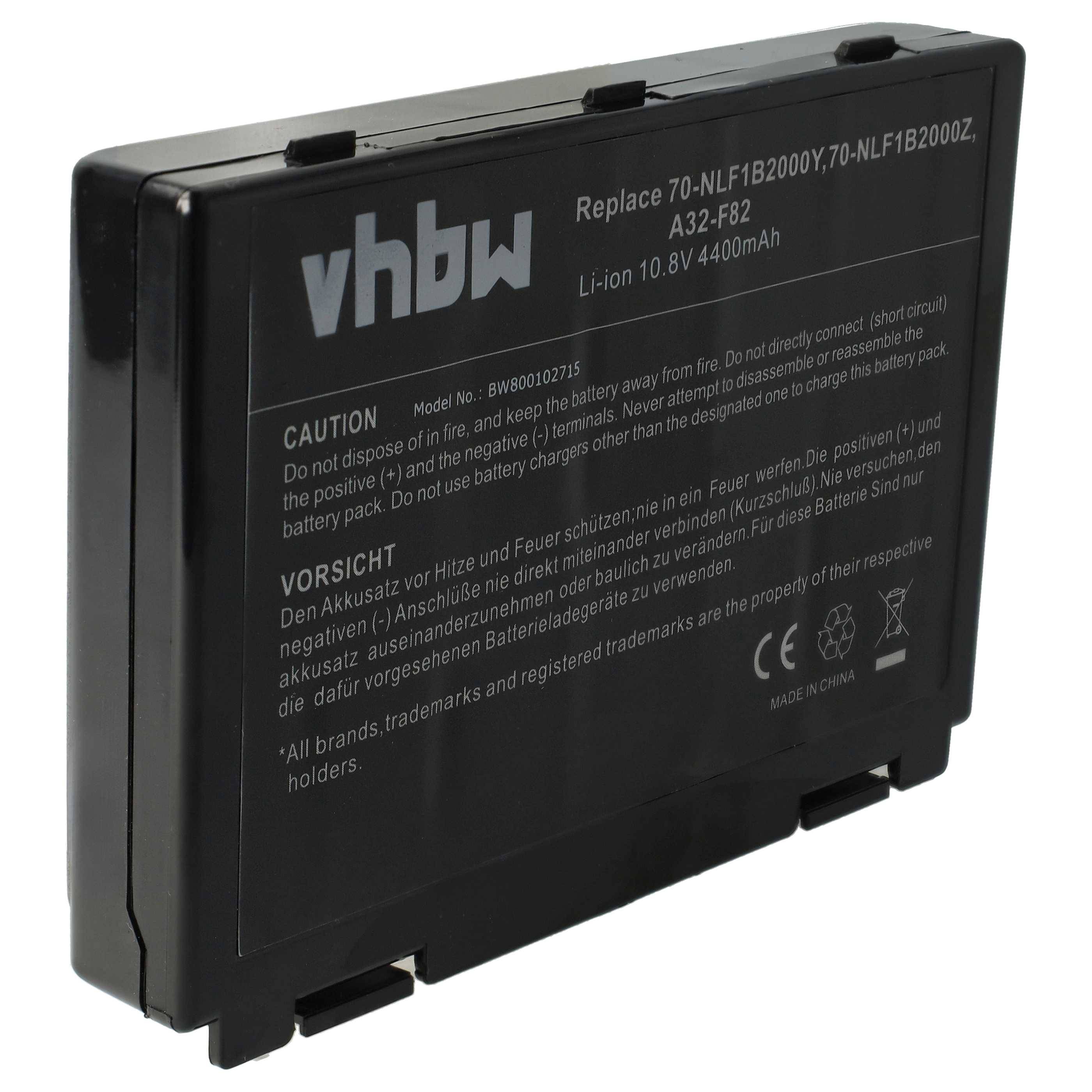 Eine schwarze Lithium-Ionen-Batterie mit dem Label „vhbw