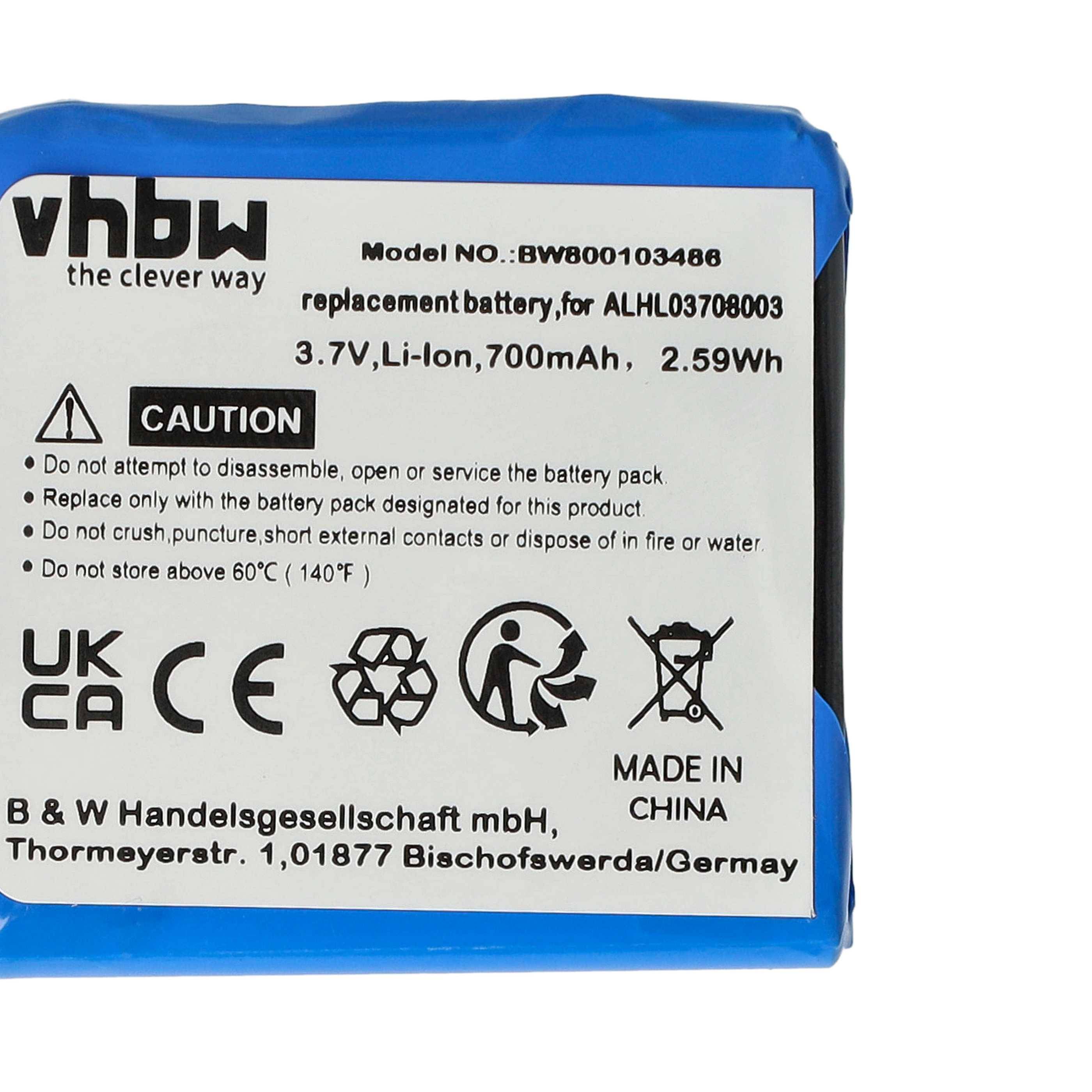 vhbw Akku kompatibel mit TomTom Start 25, 4EN42, 20, 4EN52, 4EN.001.02 GPS Navigation Navi (700 mAh, 3,7 V, Li-Ion)