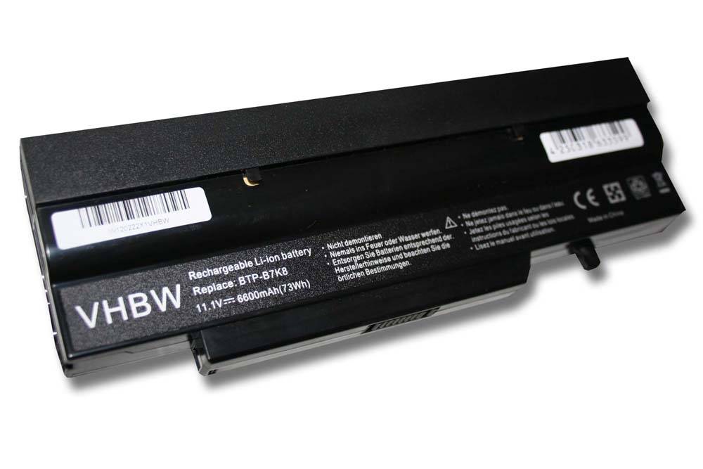 vhbw Akku Ersatz für Fujitsu S26393-E005-V161-02-0746 | für Notebook (6600 mAh, 11,1 V, Li-Ion)