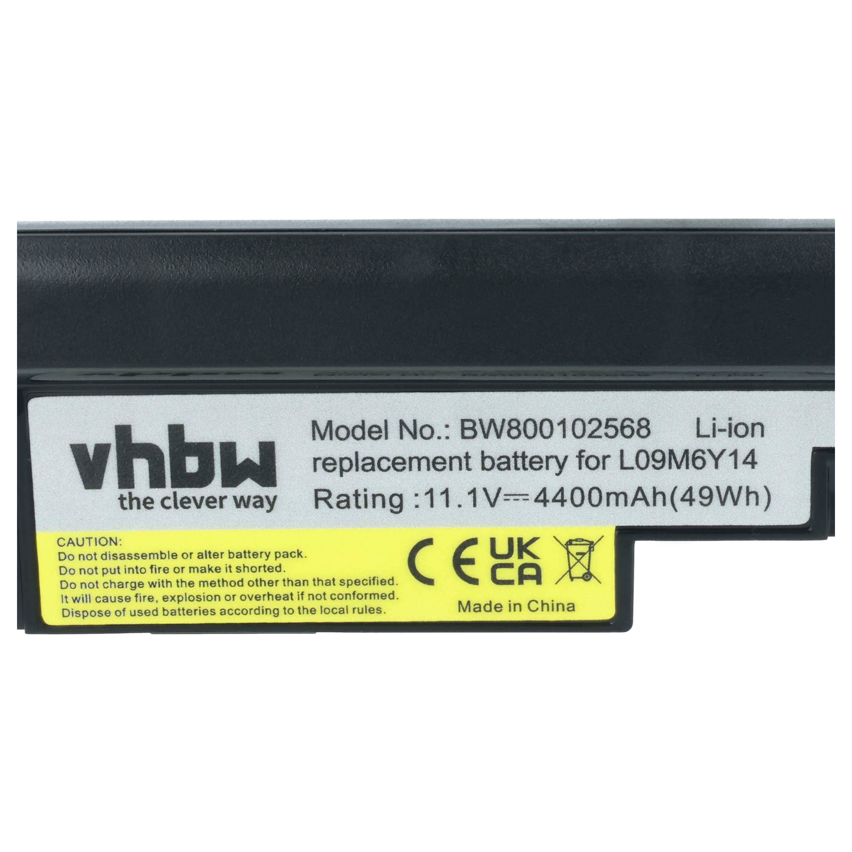 vhbw Akku Ersatz für Lenovo 121000932, 57Y6444, 57Y6442, 57Y6446, l09C3B14, 57Y6448 für Notebook (4400 mAh, 11,1 V, Li-Ion)
