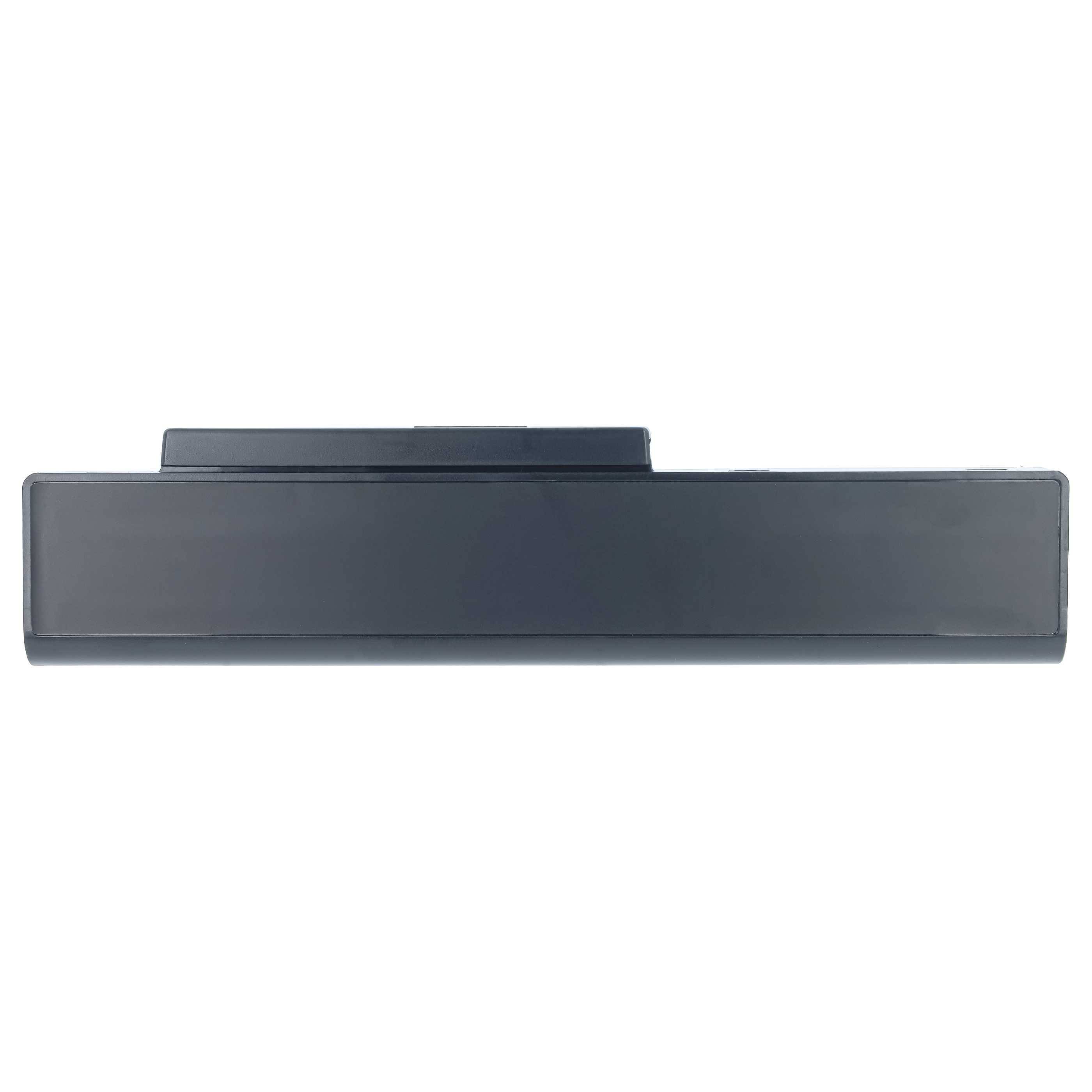 Ein langer, dunkelgrauer rechteckiger Soundbar-Lautsprecher auf weißem Hintergrund.