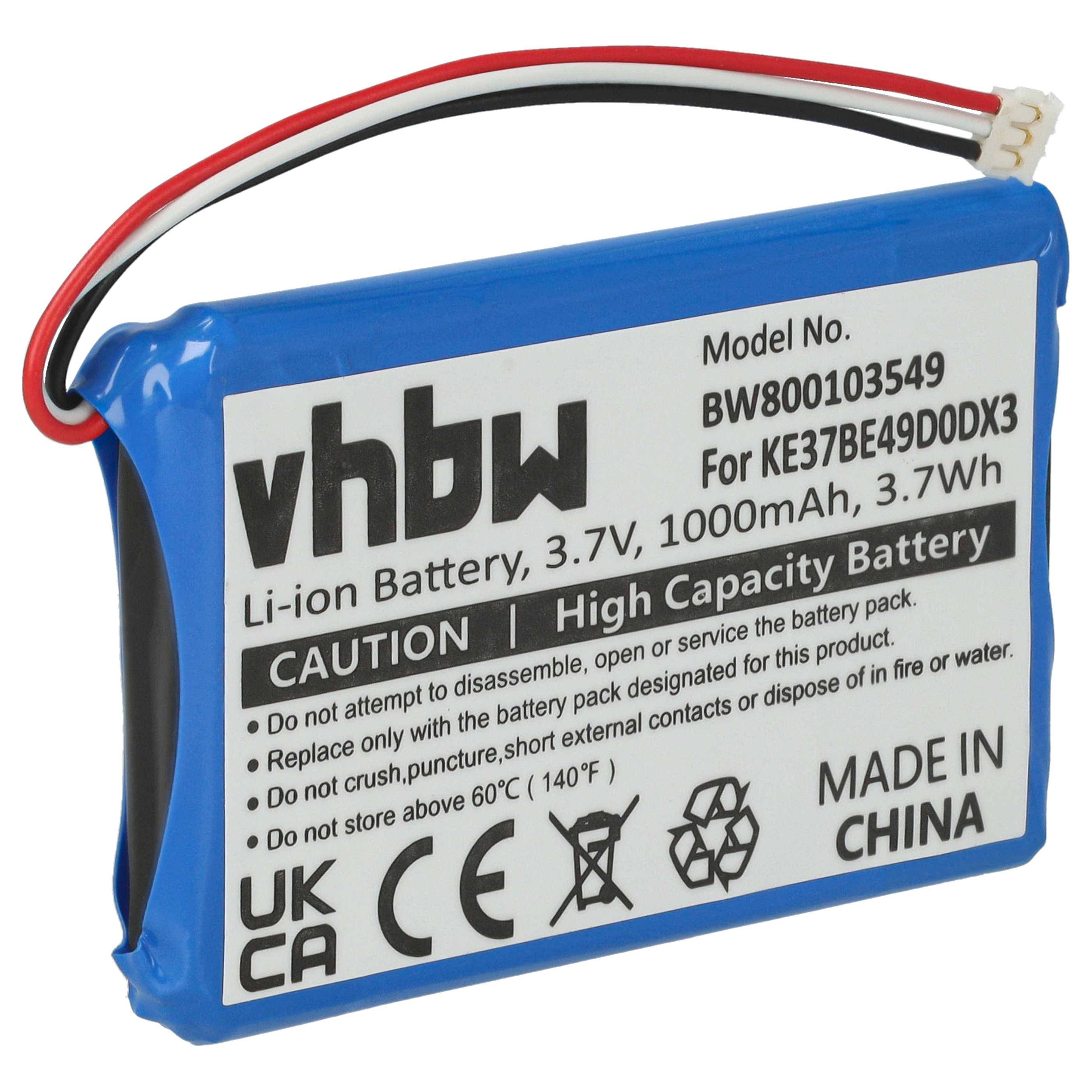 vhbw Akku kompatibel mit Garmin Nüvi 2599LMTHD, 2599LMT 5-inch GPS Navigation Navi (1000 mAh, 3,7 V, Li-Ion)