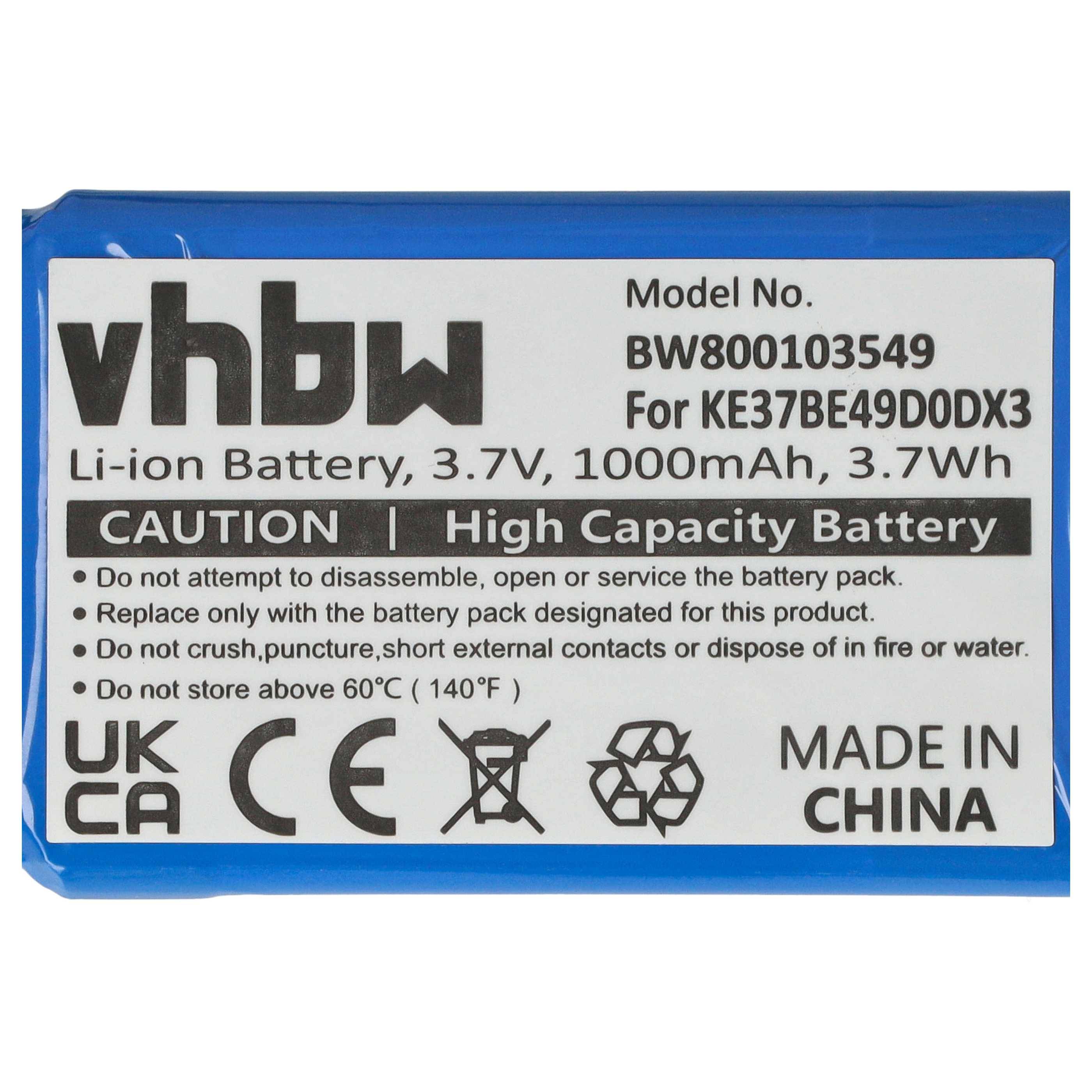 vhbw Akku kompatibel mit Garmin Nüvi 2559LMT 5-inch, 2599LMT, 2589LMT 5-inch, 2589LMT GPS Navigation Navi (1000 mAh, 3,7 V, Li-Ion)