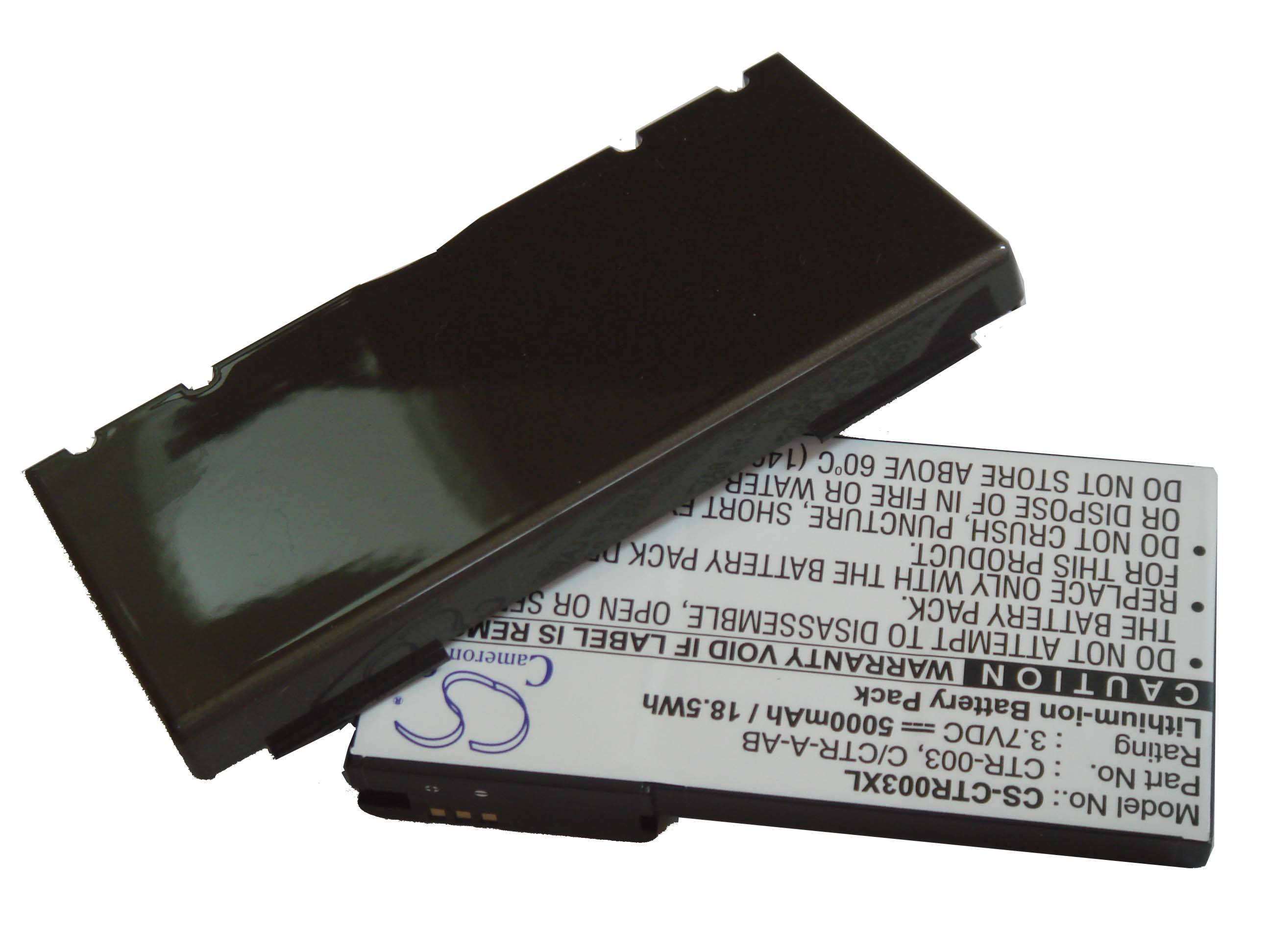 vhbw Extended Akku kompatibel mit Nintendo 3DS, N3DS, CTR-001, MIN-CTR-001 - Ersatz für CTR-003, C/CTR-A-AB mit Rück-Deckel - (Li-Ion, 5000mAh, 3.7V