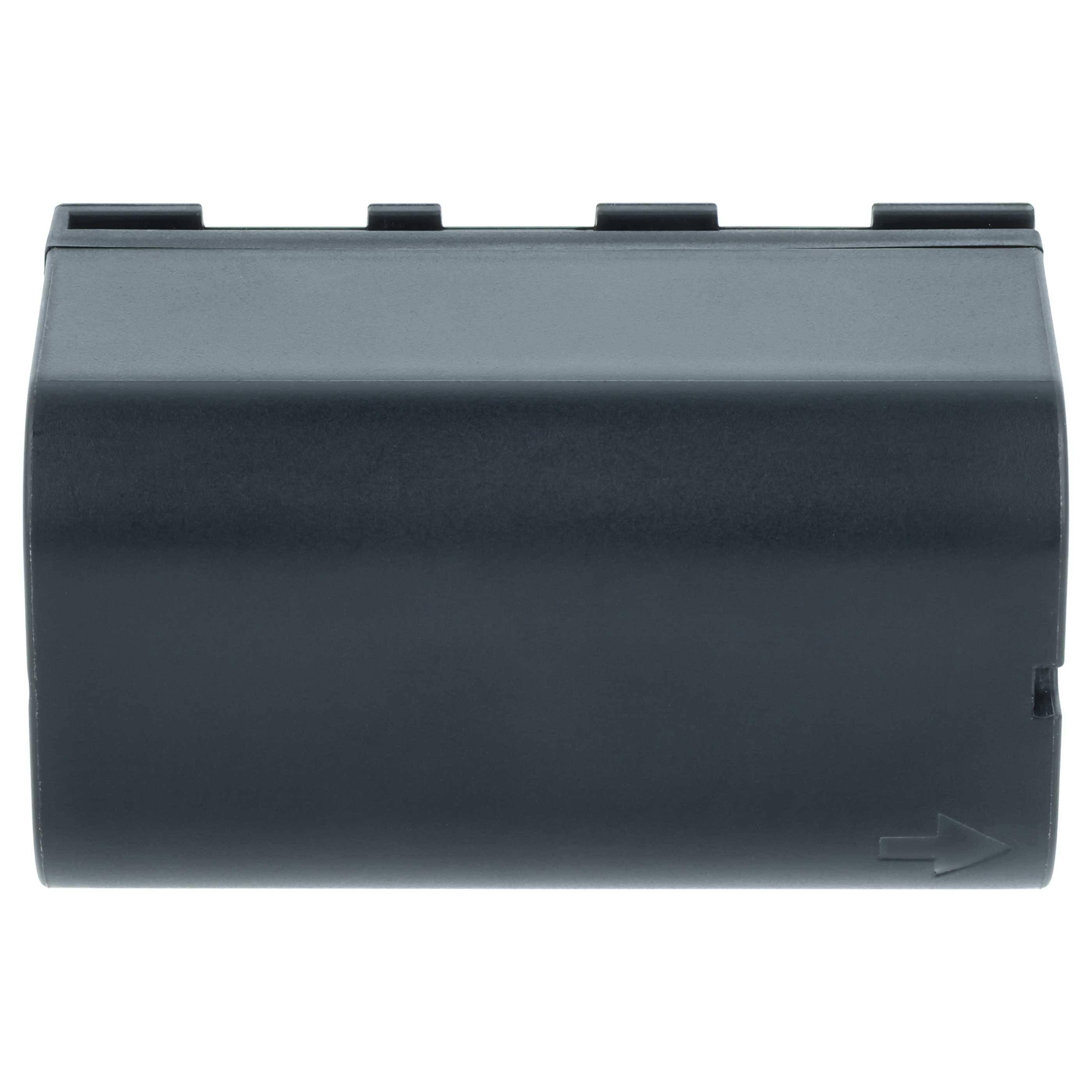 Eine schwarze wiederaufladbare Batteriebox mit einem Pfeilsymbol, das die Ausrichtung anzeigt.