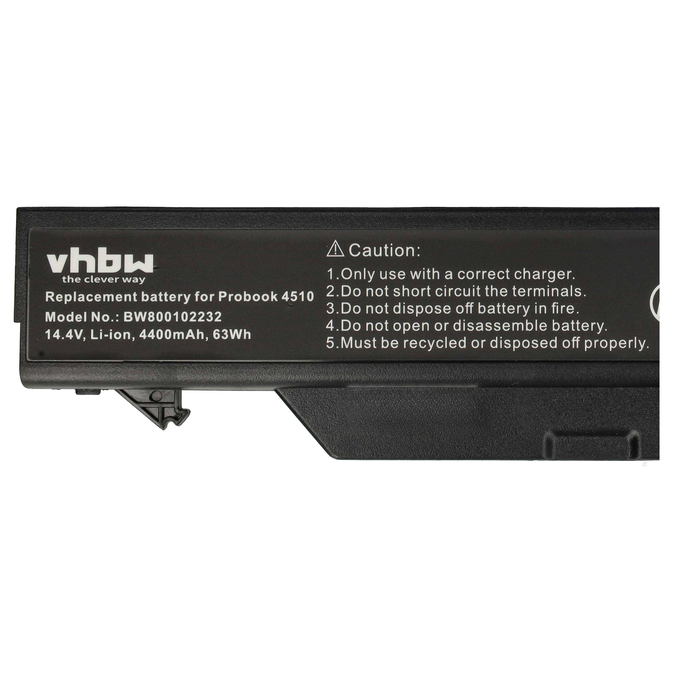 vhbw Akku Ersatz für HP HSTNN-I60C-5, HSTNN-I61C-5, 513130-321, 535808-001 für Notebook (4400 mAh, 14,4 V, Li-Ion)