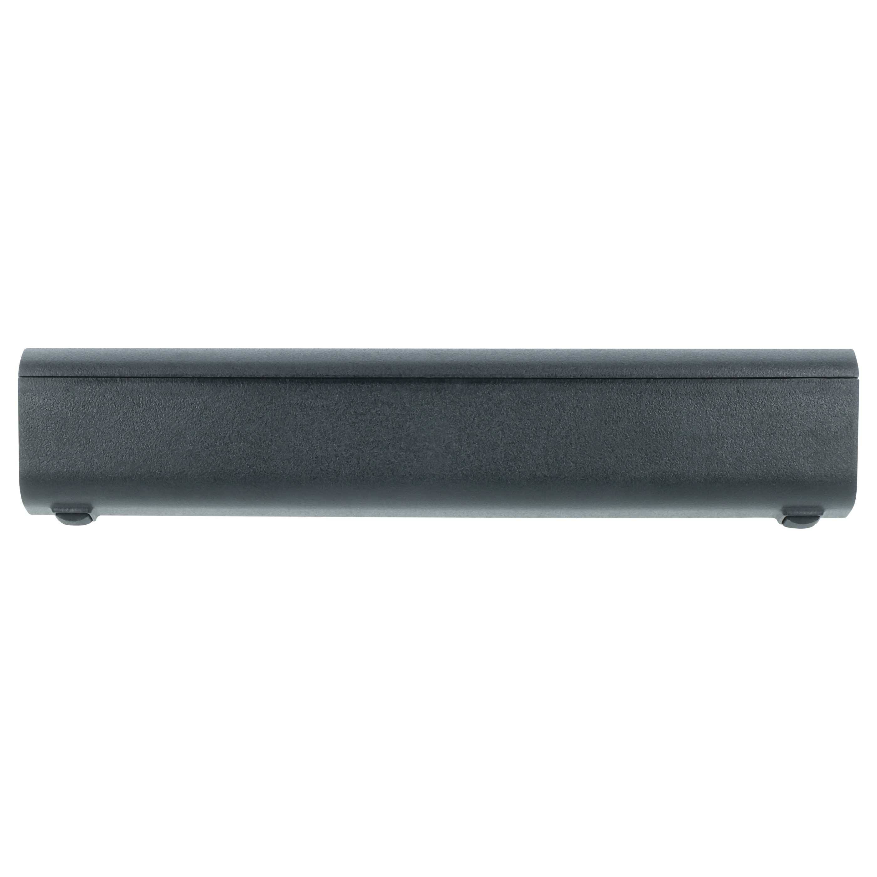 Ein schwarzes, zylindrisches Objekt mit glatter Oberfläche, das einer Soundbar ähnelt, von vorne vor einem schlichten weißen Hintergrund betrachtet.